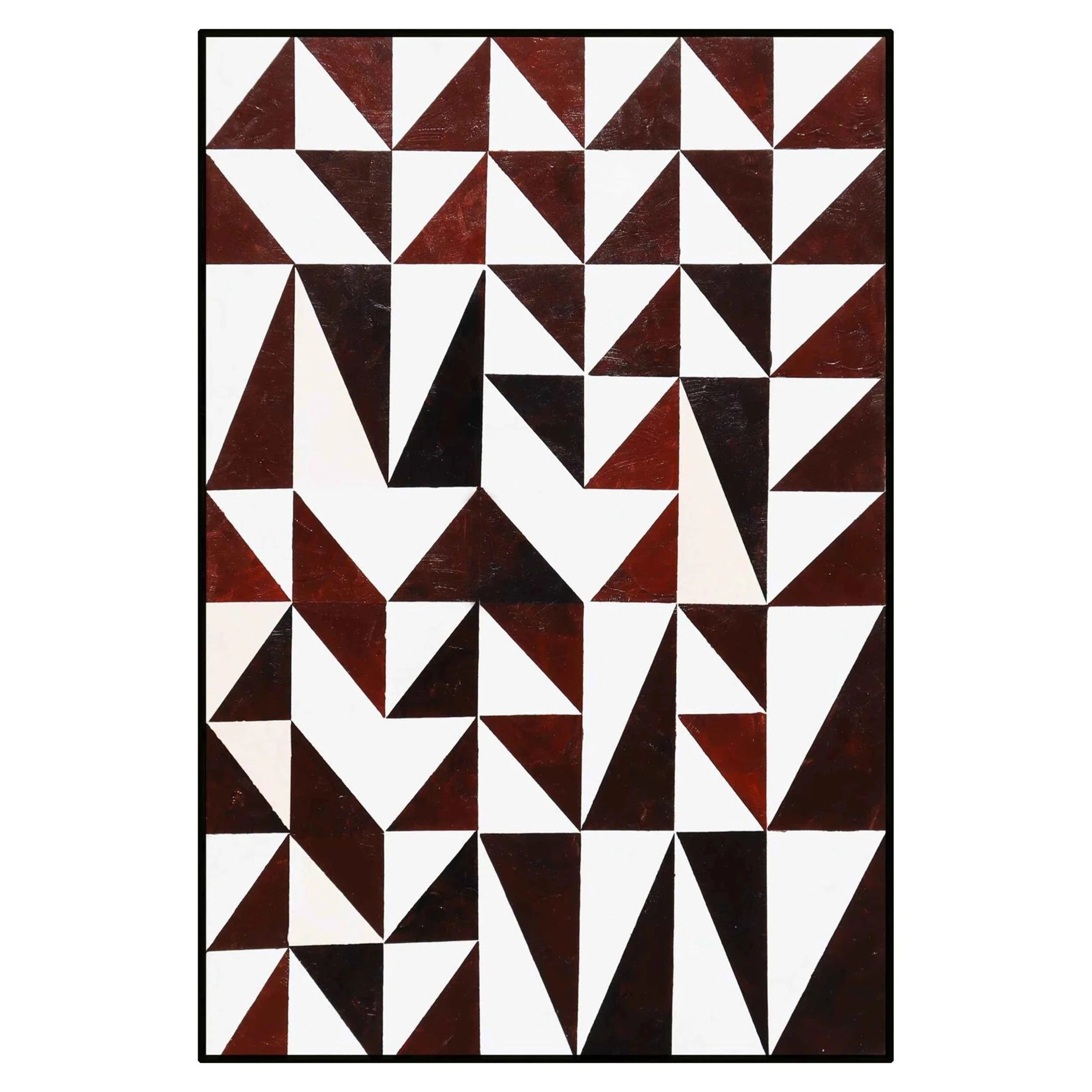 Abstract Triangles Hand-Painted Geometric Canvas Wall Art