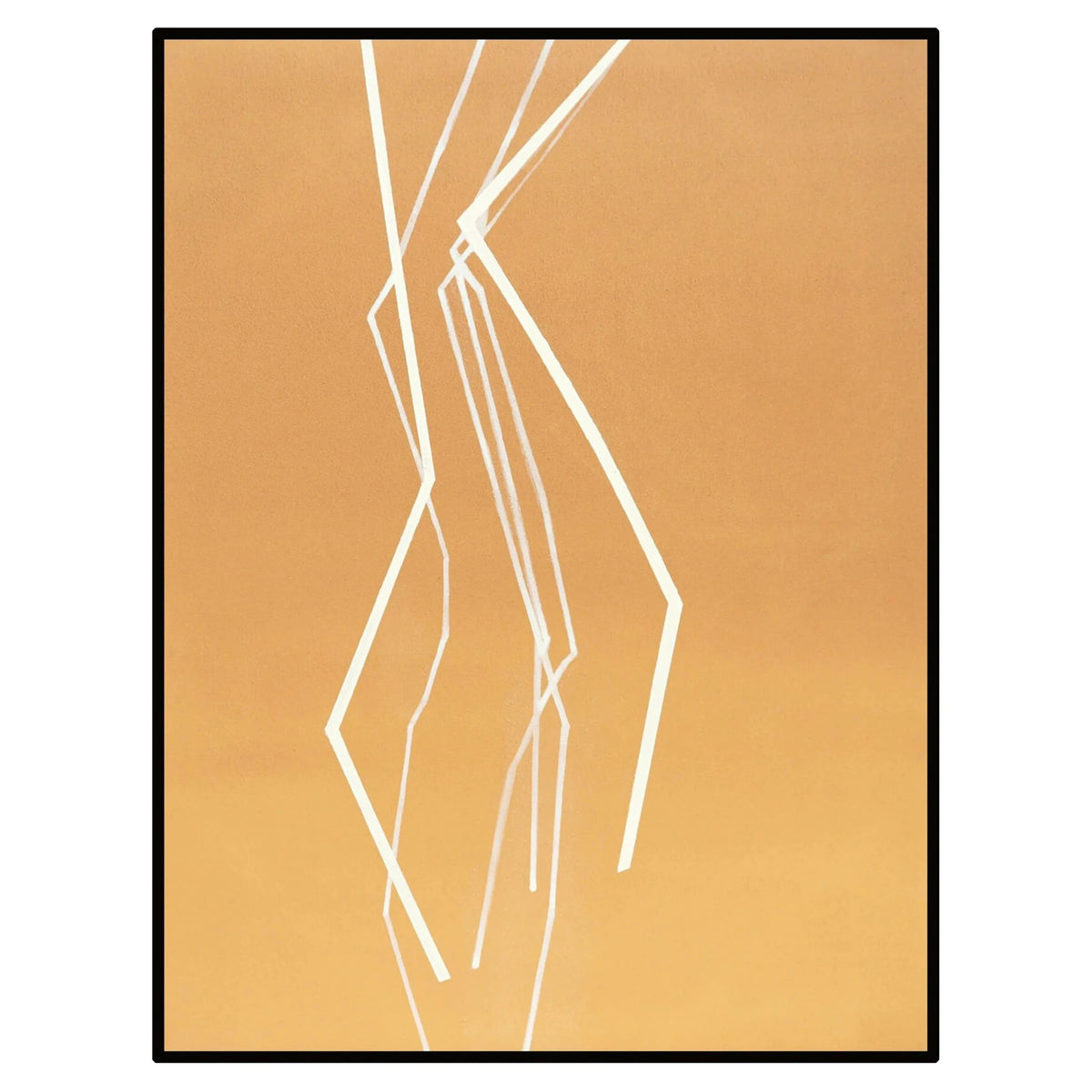 Fractal Orange & White Hand-Painted Abstract Canvas Wall Art