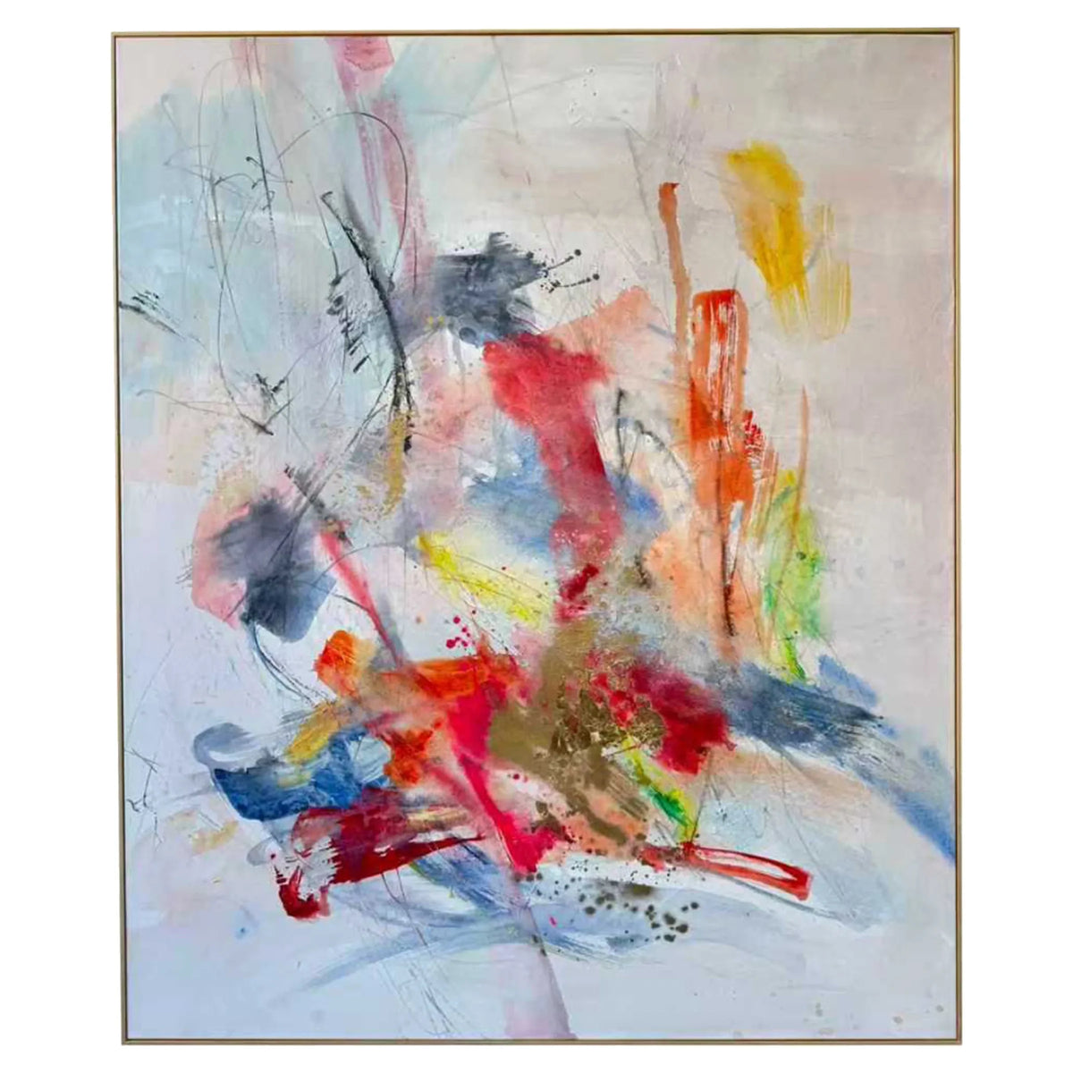 Rhapsody Multicolour Hand-Painted Abstract Canvas Wall Art