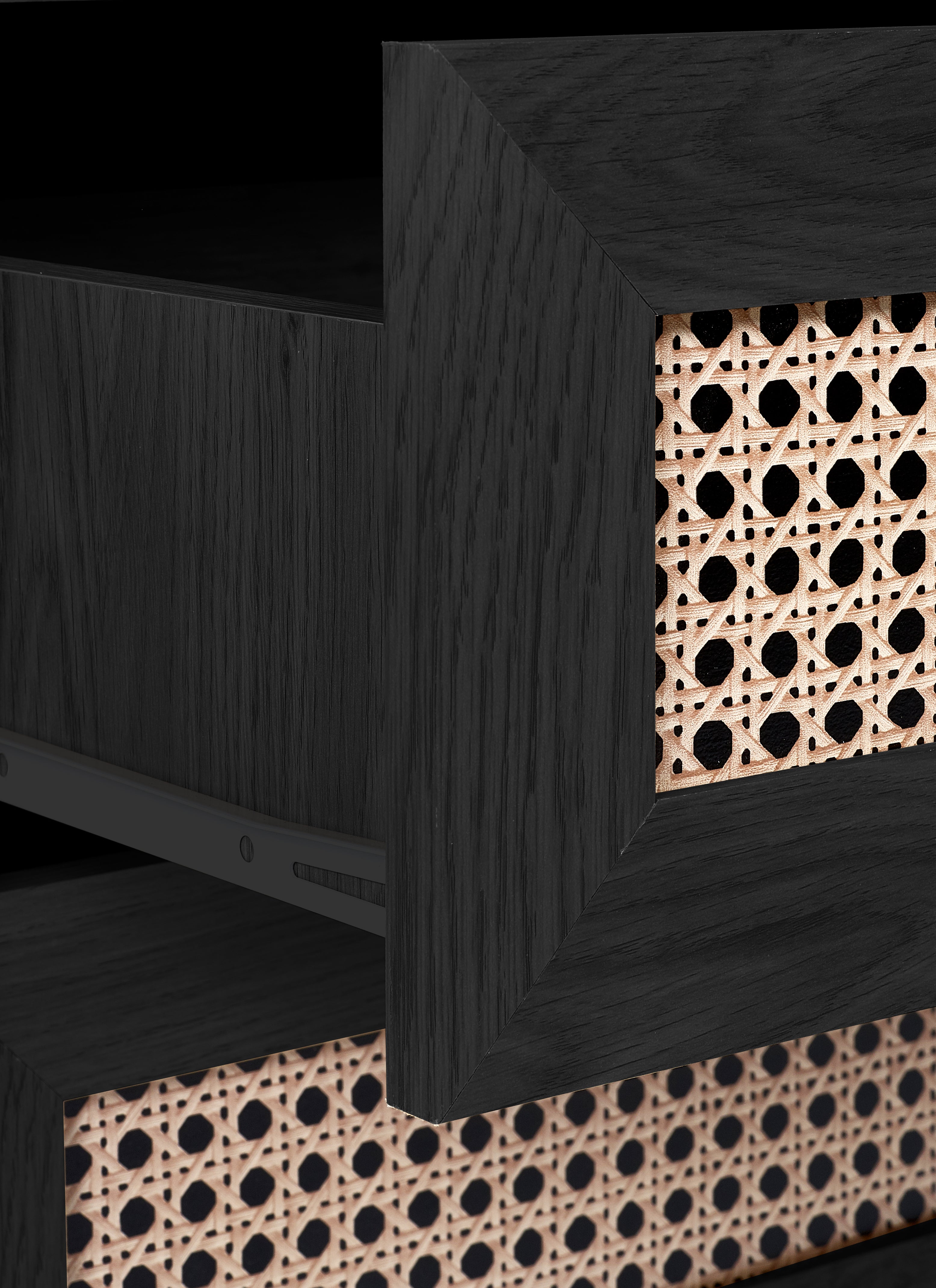 Asbury Wood Chest of Drawers | 5 Drawers - Black Ash