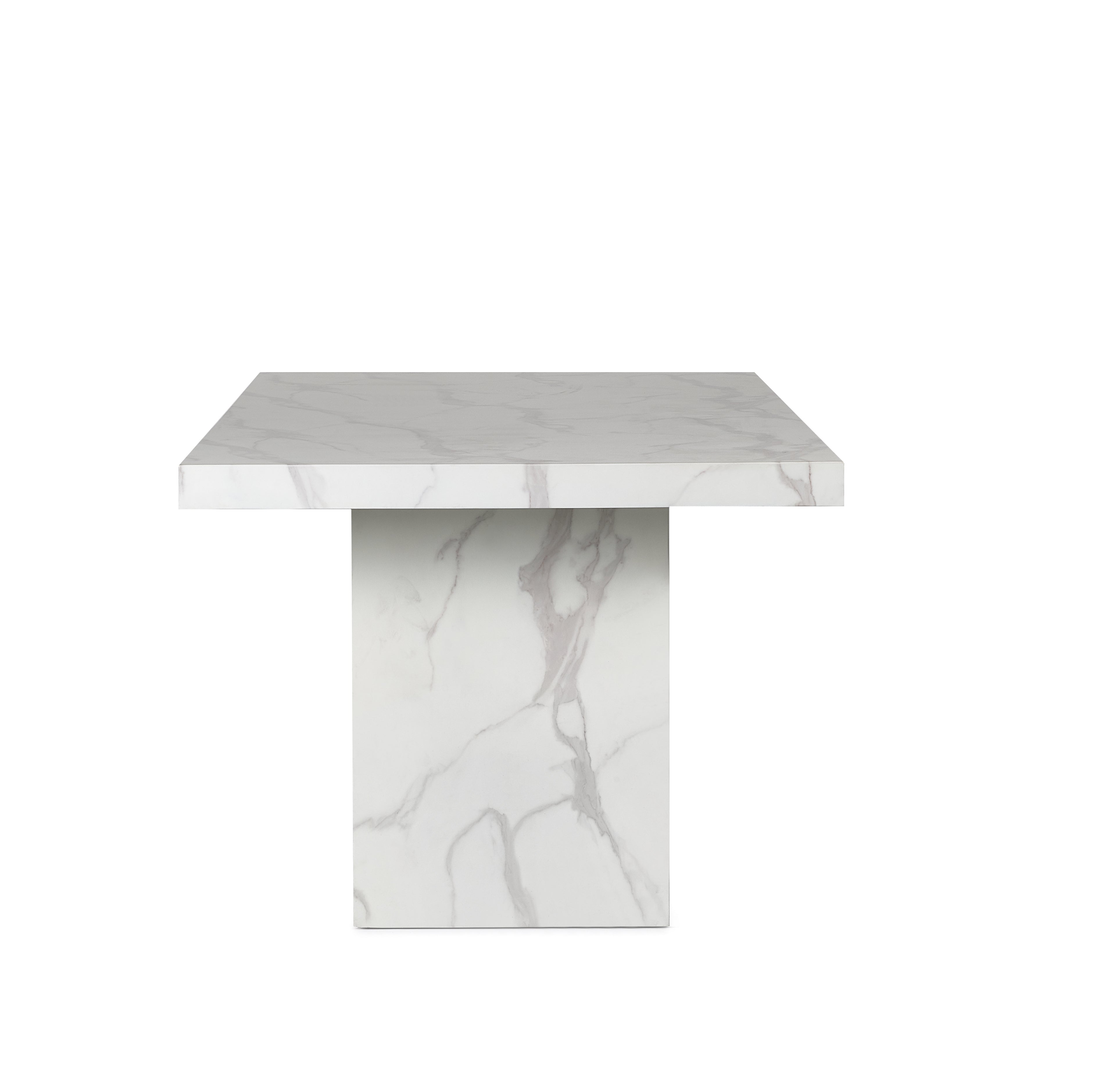 Kiso White Marble Effect Rectangle Dining Table | 6-8 Seater