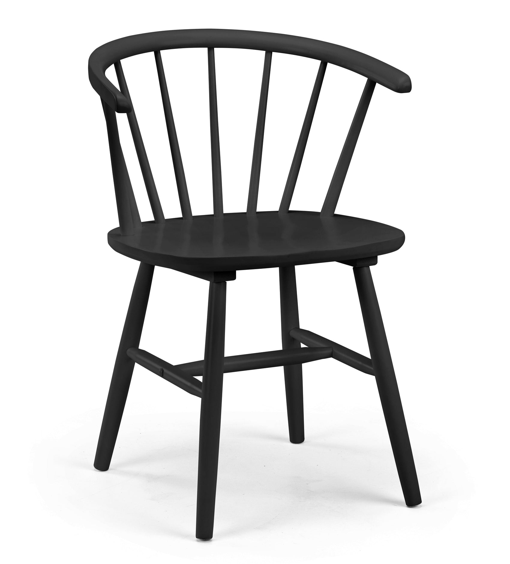 Set of 2 Adeline Scandi Black Wood Dining Chairs