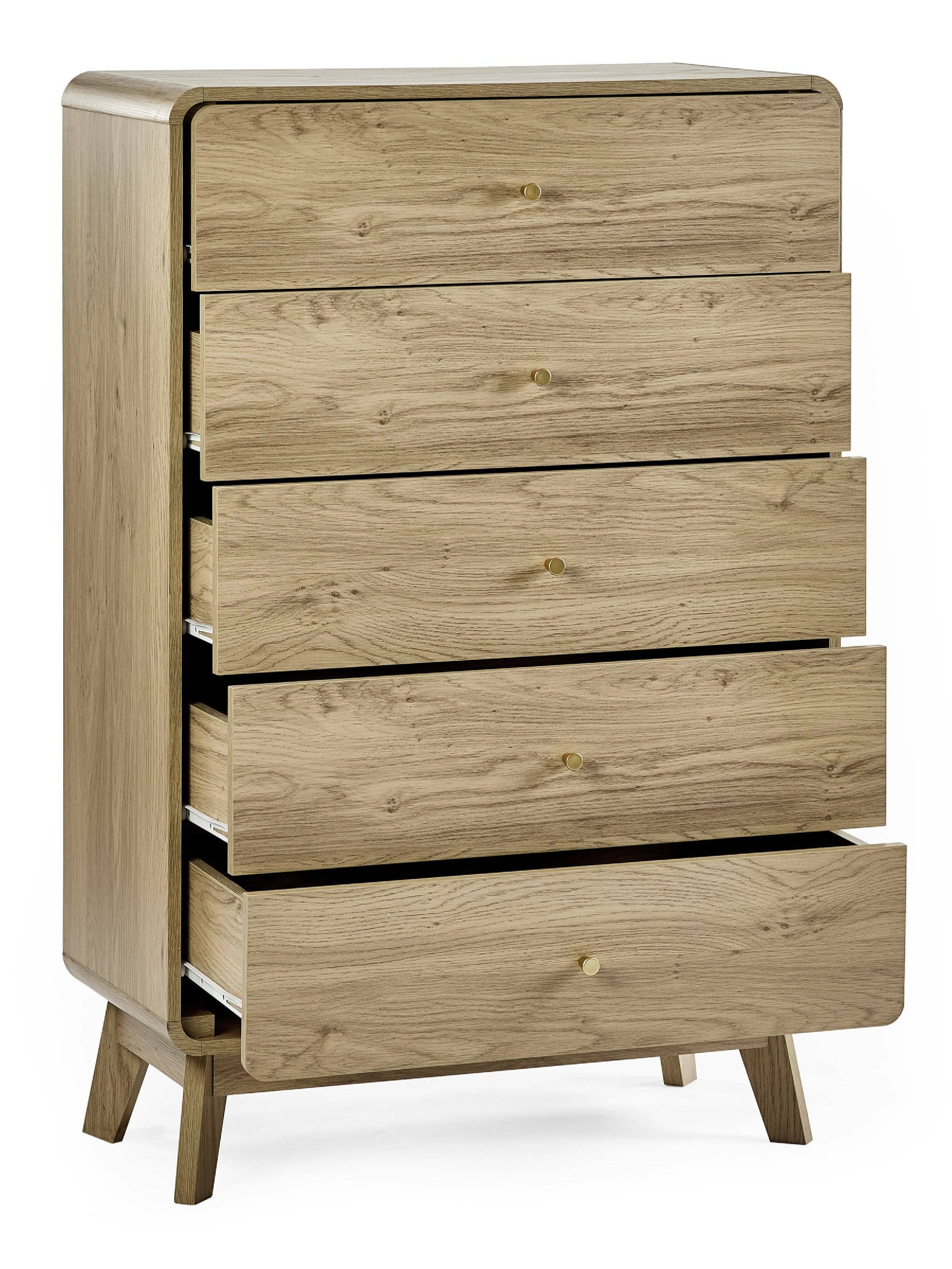 Boswell Oak Wood Chest of Drawers | 5 Drawers