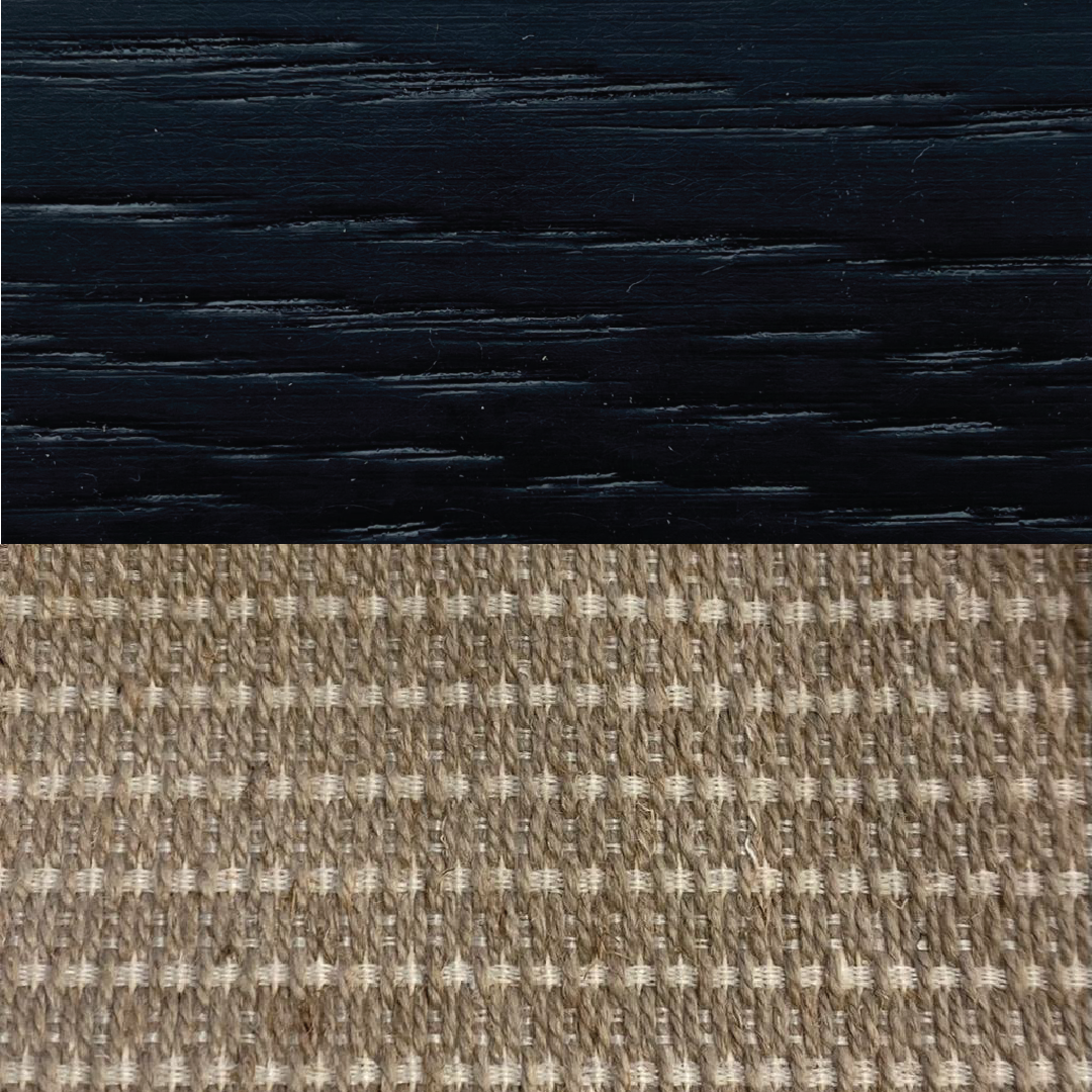 Set of 2 Lotus Natural Rattan Weave & Black Dining Chair