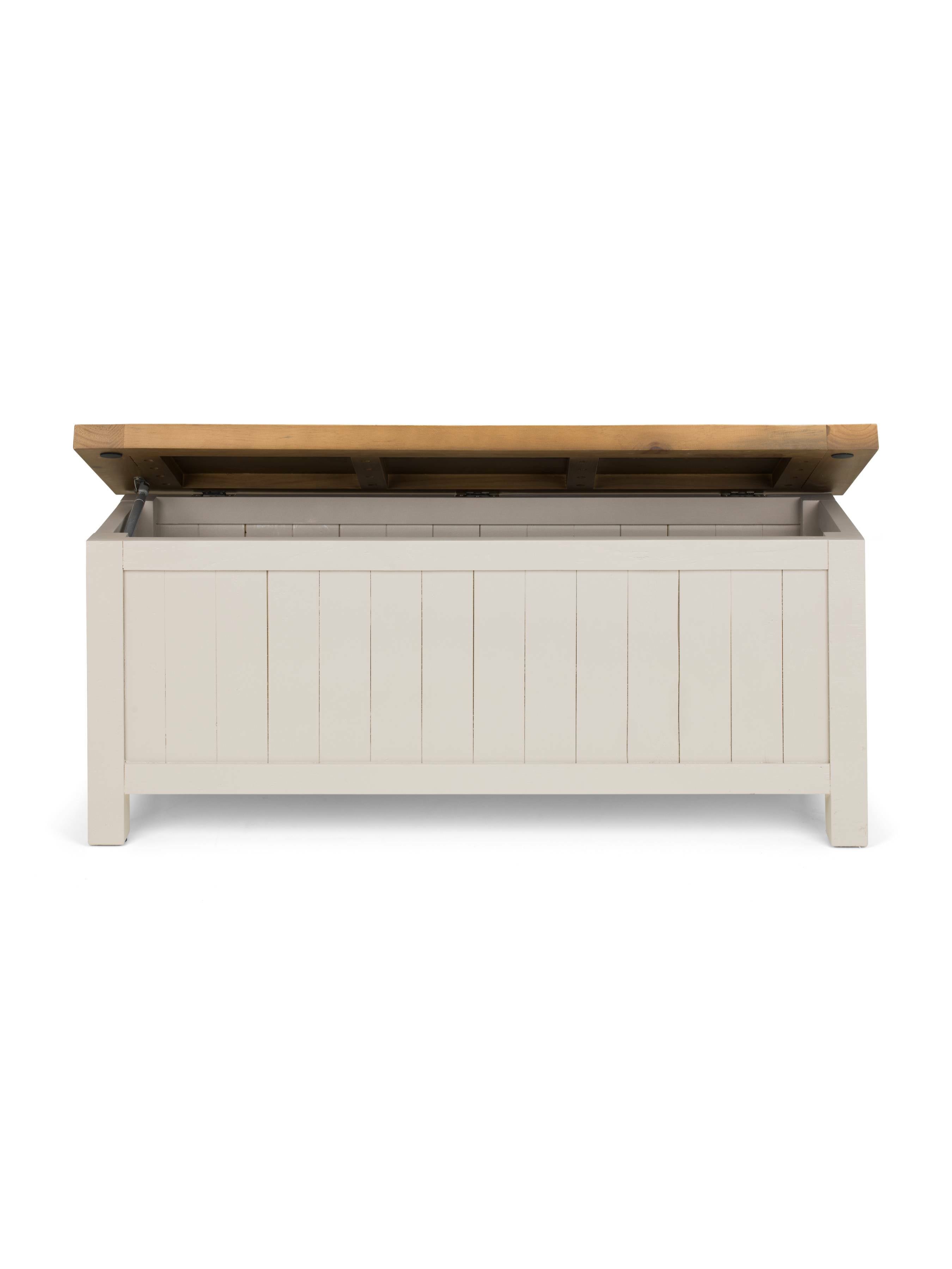 Maple Grey Pine Wood Storage Bench