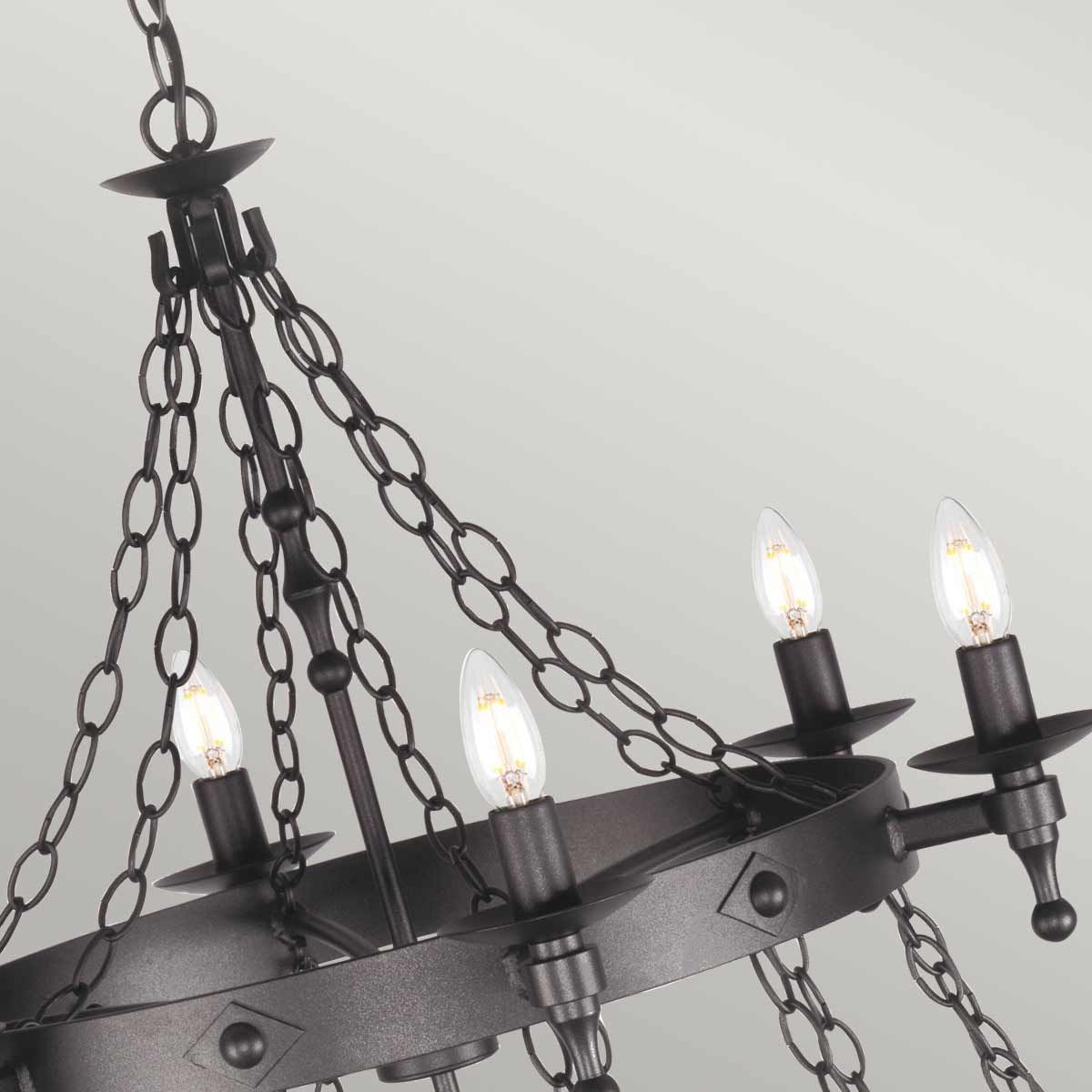 Moore 18 Light Chandelier - Black