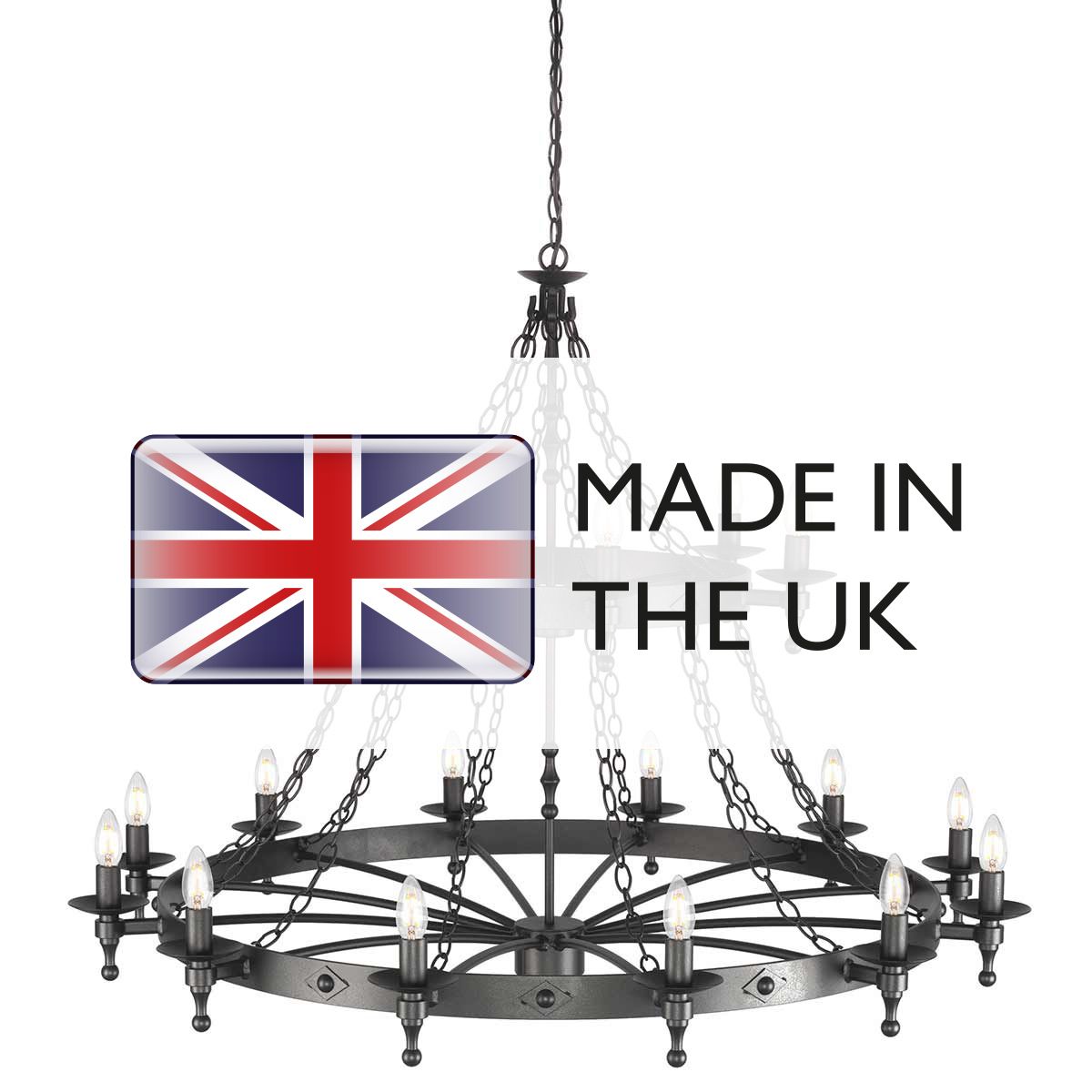 Moore 18 Light Chandelier - Black