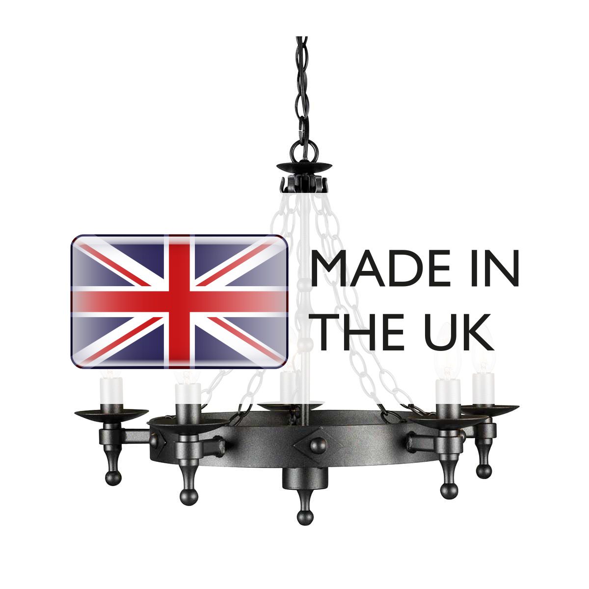 Moore 5 Light Chandelier - Black