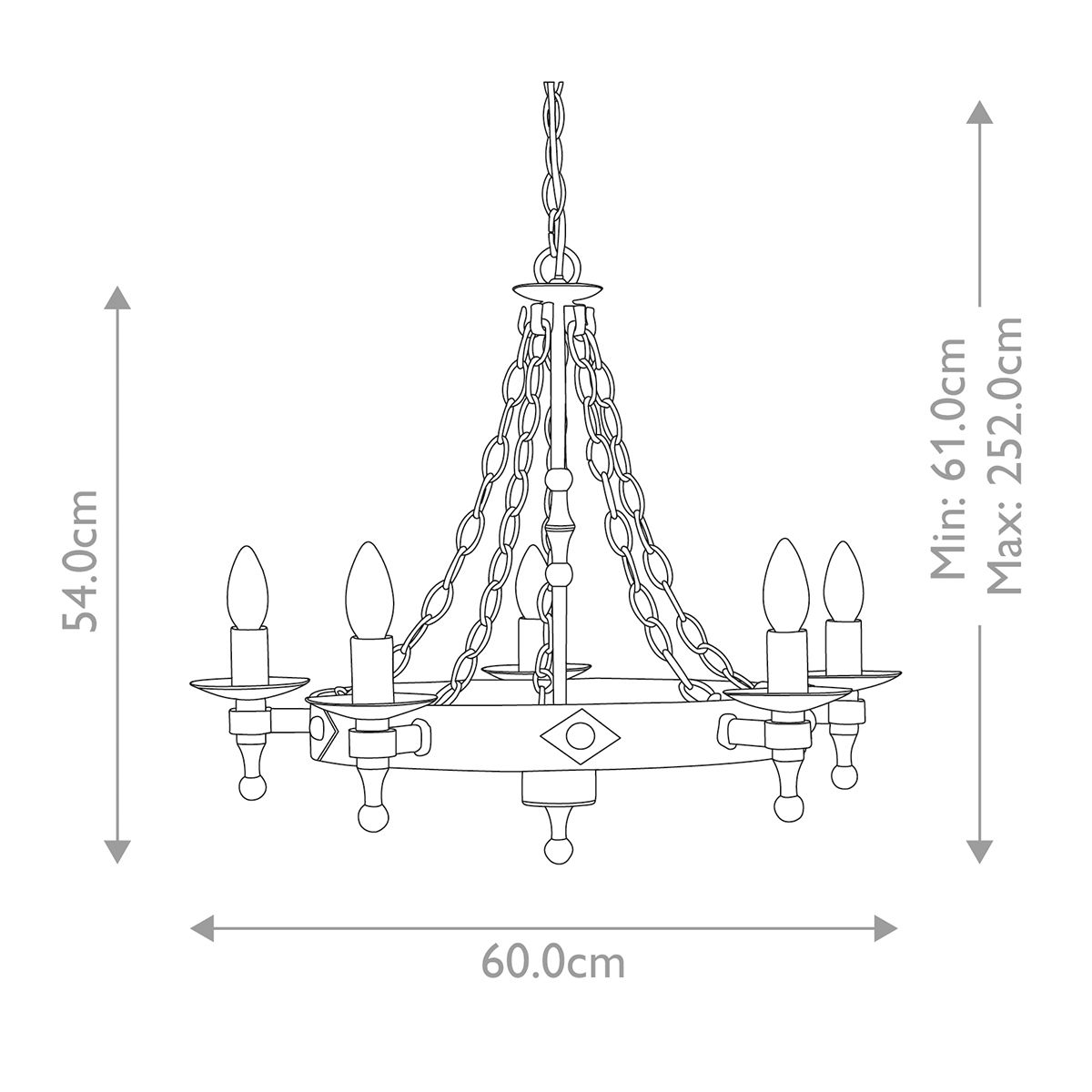 Moore 5 Light Chandelier - Black