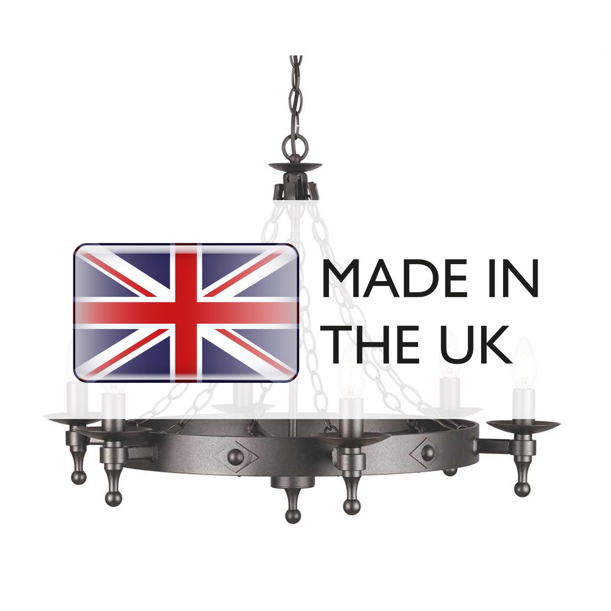 Moore 6 Light Chandelier - Black