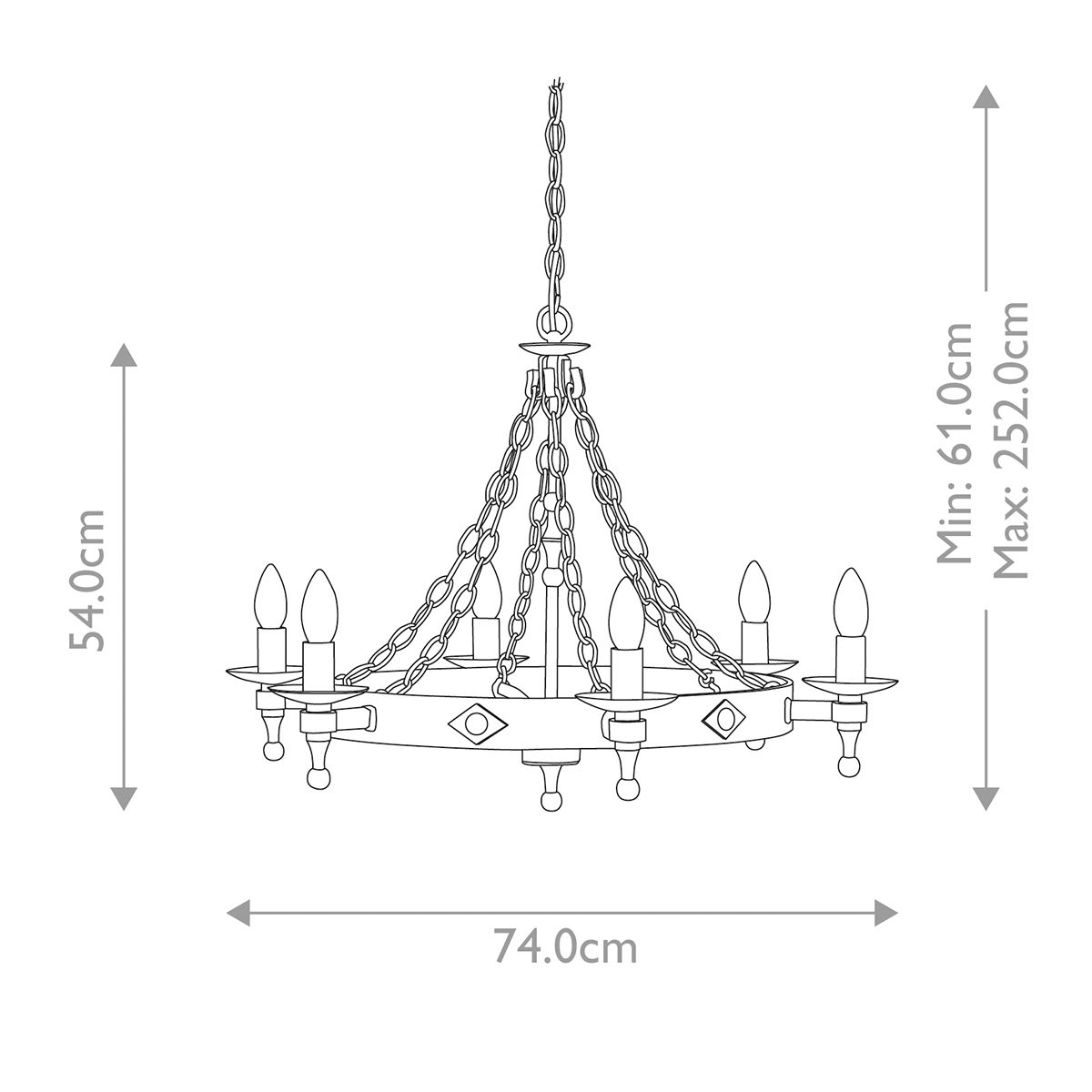 Moore 6 Light Chandelier - Black