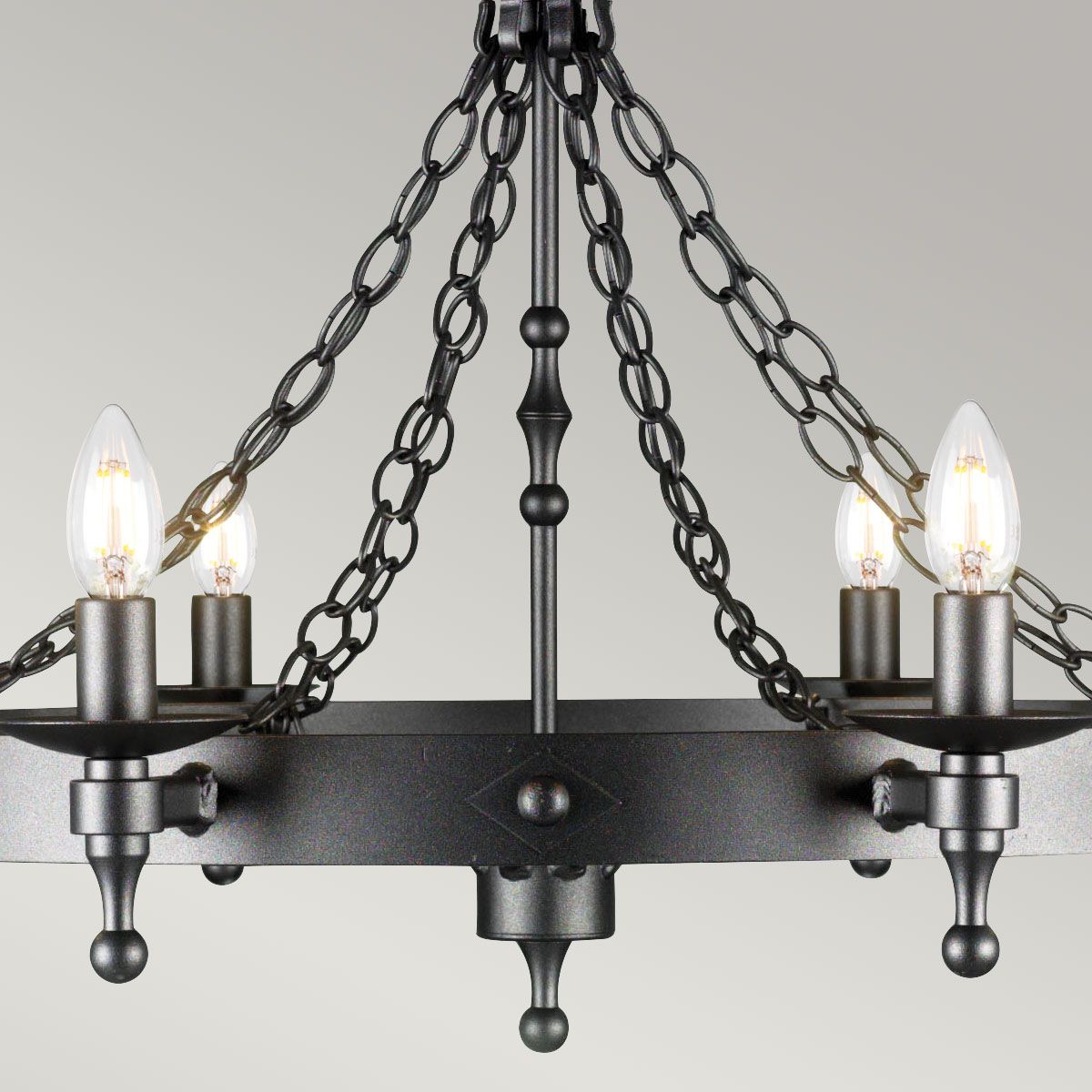 Moore 8 Light Chandelier - Black