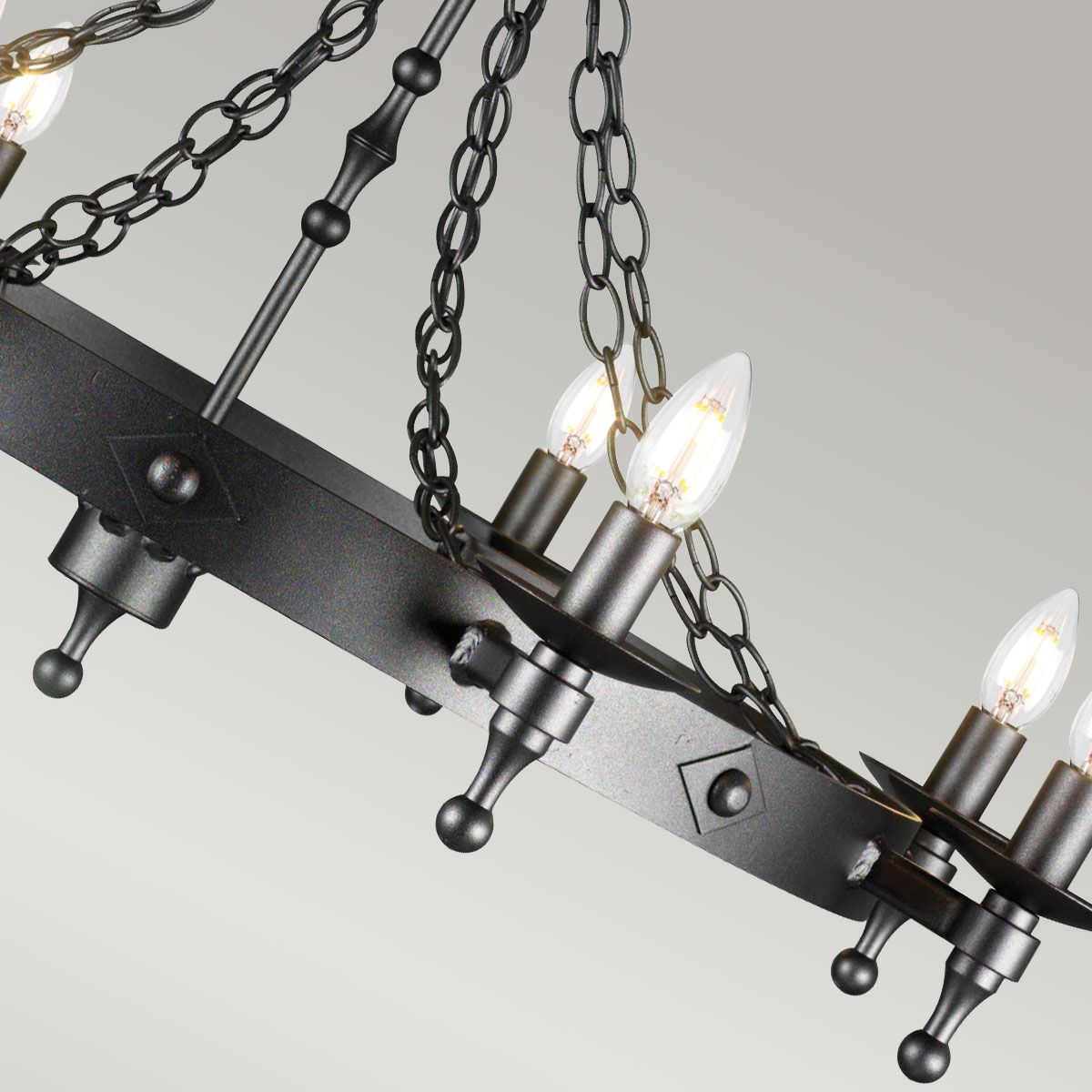 Moore 8 Light Chandelier - Black