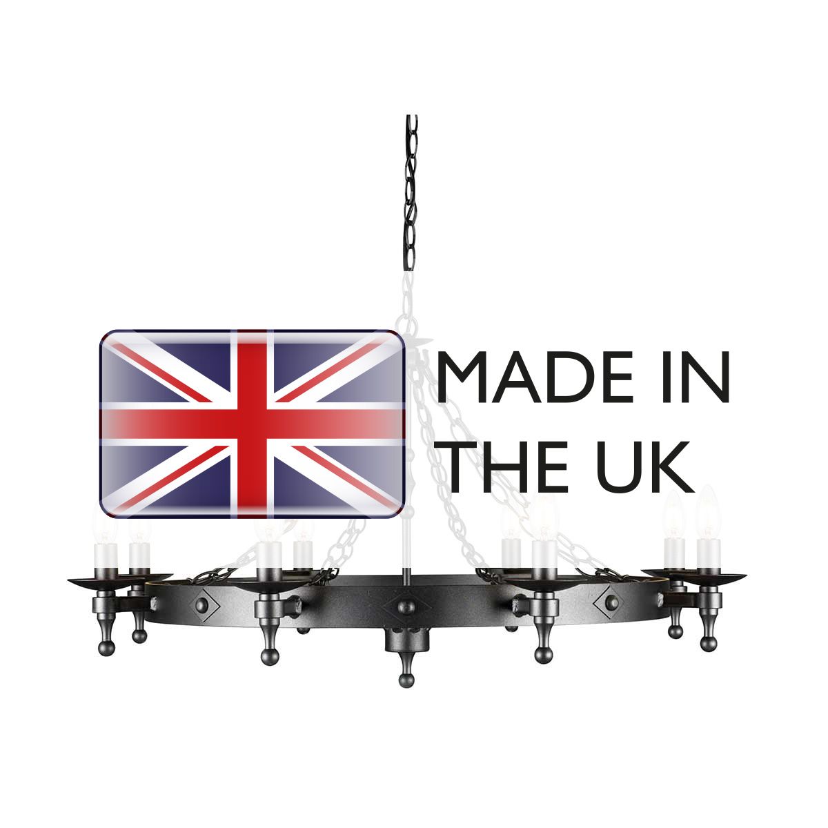 Moore 8 Light Chandelier - Black