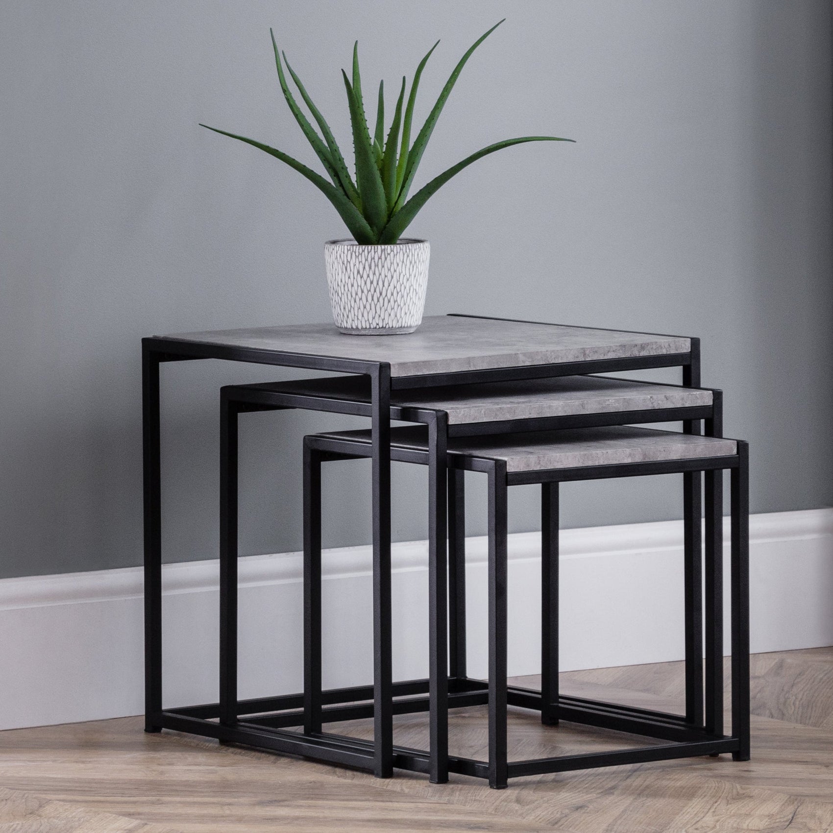 Lerwick Concrete Side Tables Nest of 3