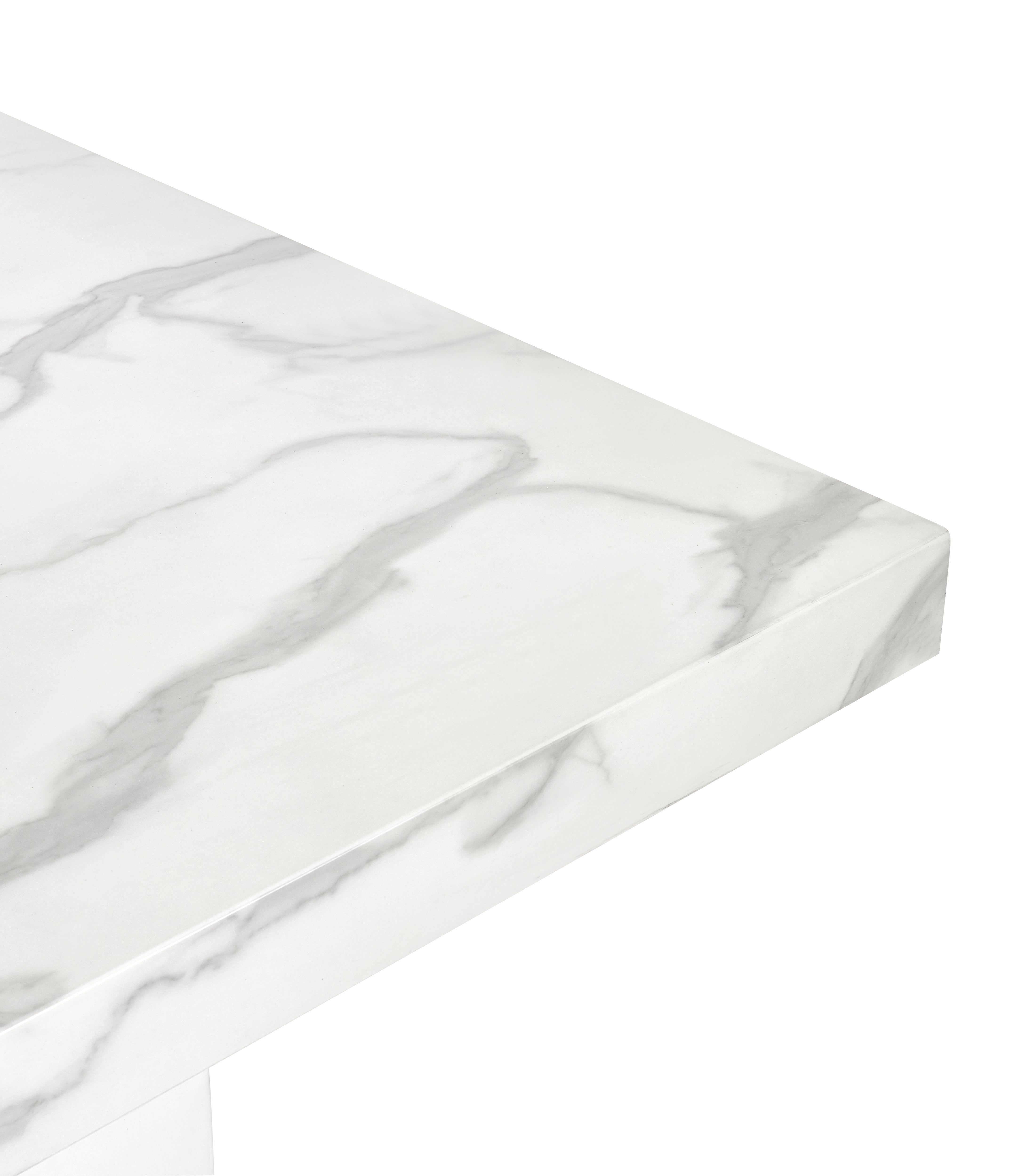 Kiso White Marble Effect Rectangle Dining Table | 6-8 Seater