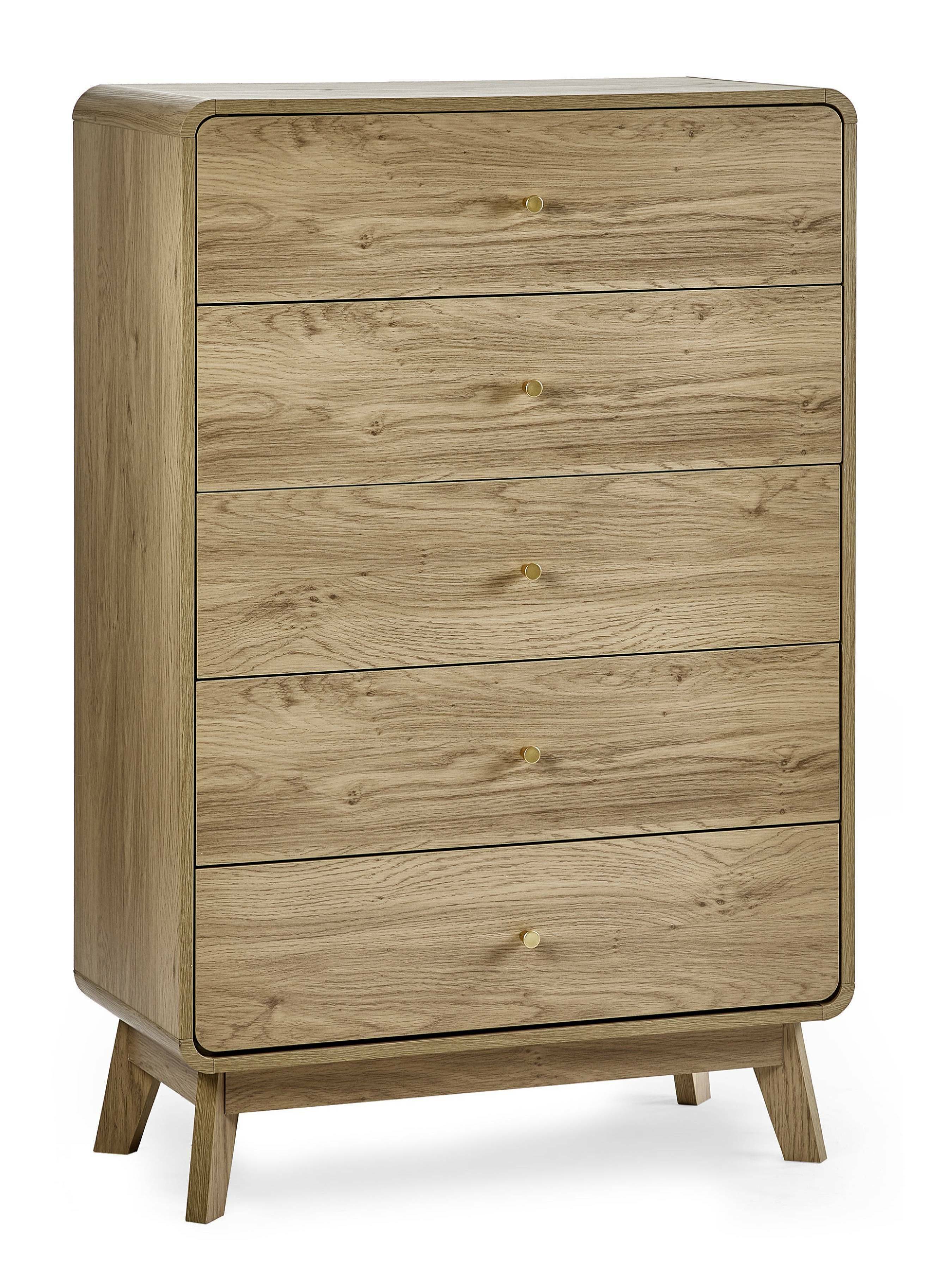 Boswell Oak Wood Chest of Drawers | 5 Drawers