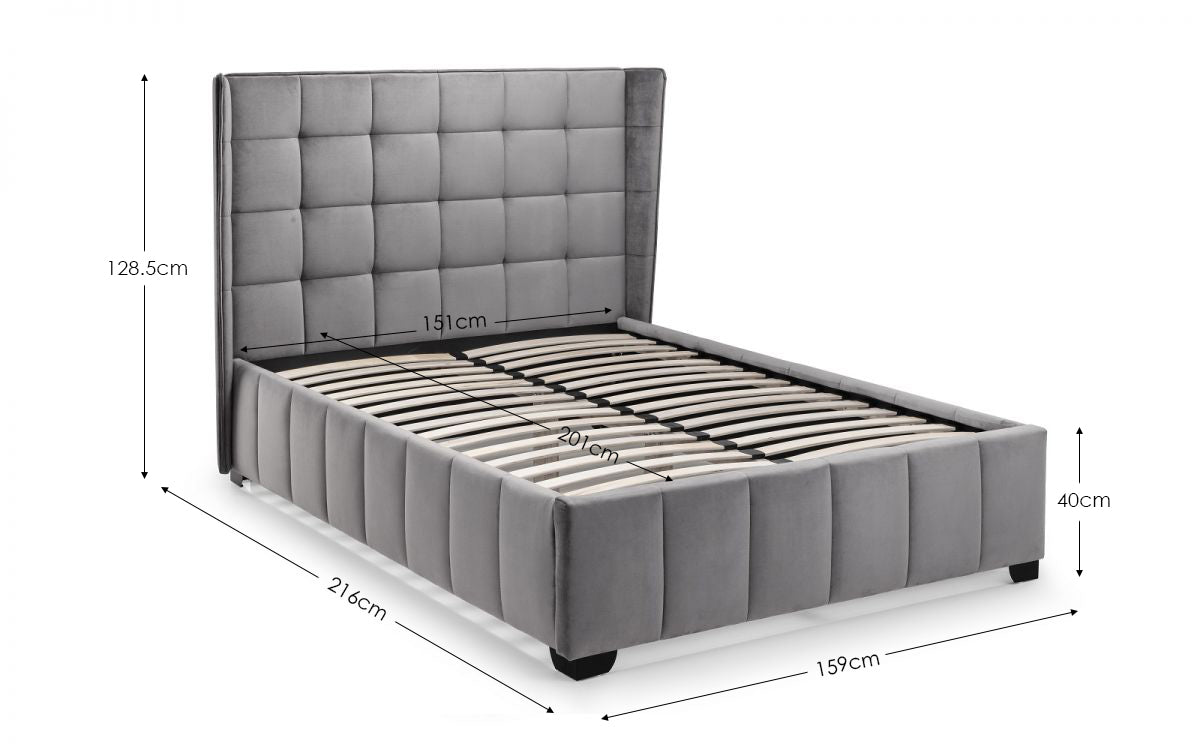 Roscose Light Grey Velvet King Bed