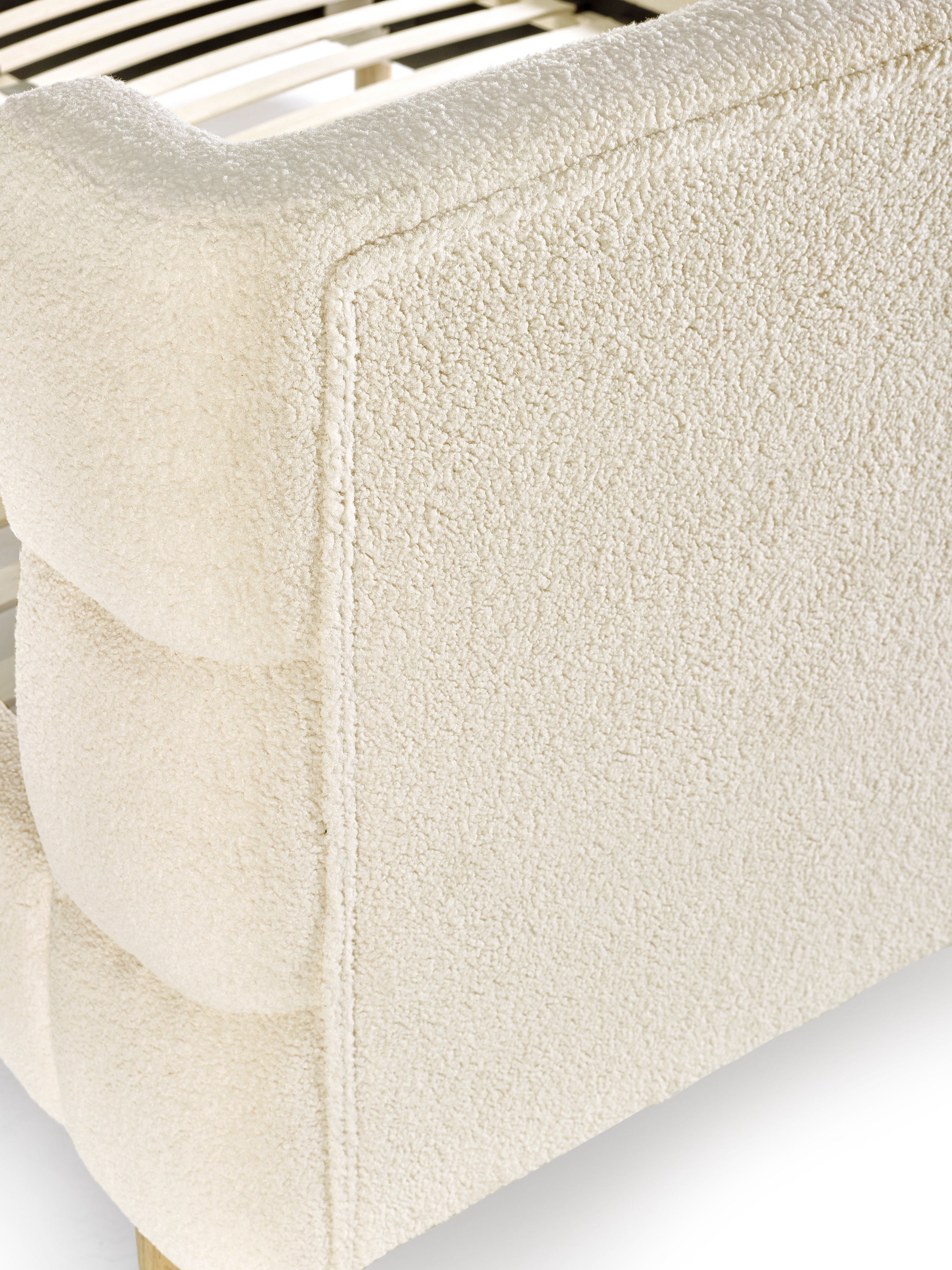 Noah Cream Boucle Curved King Bed