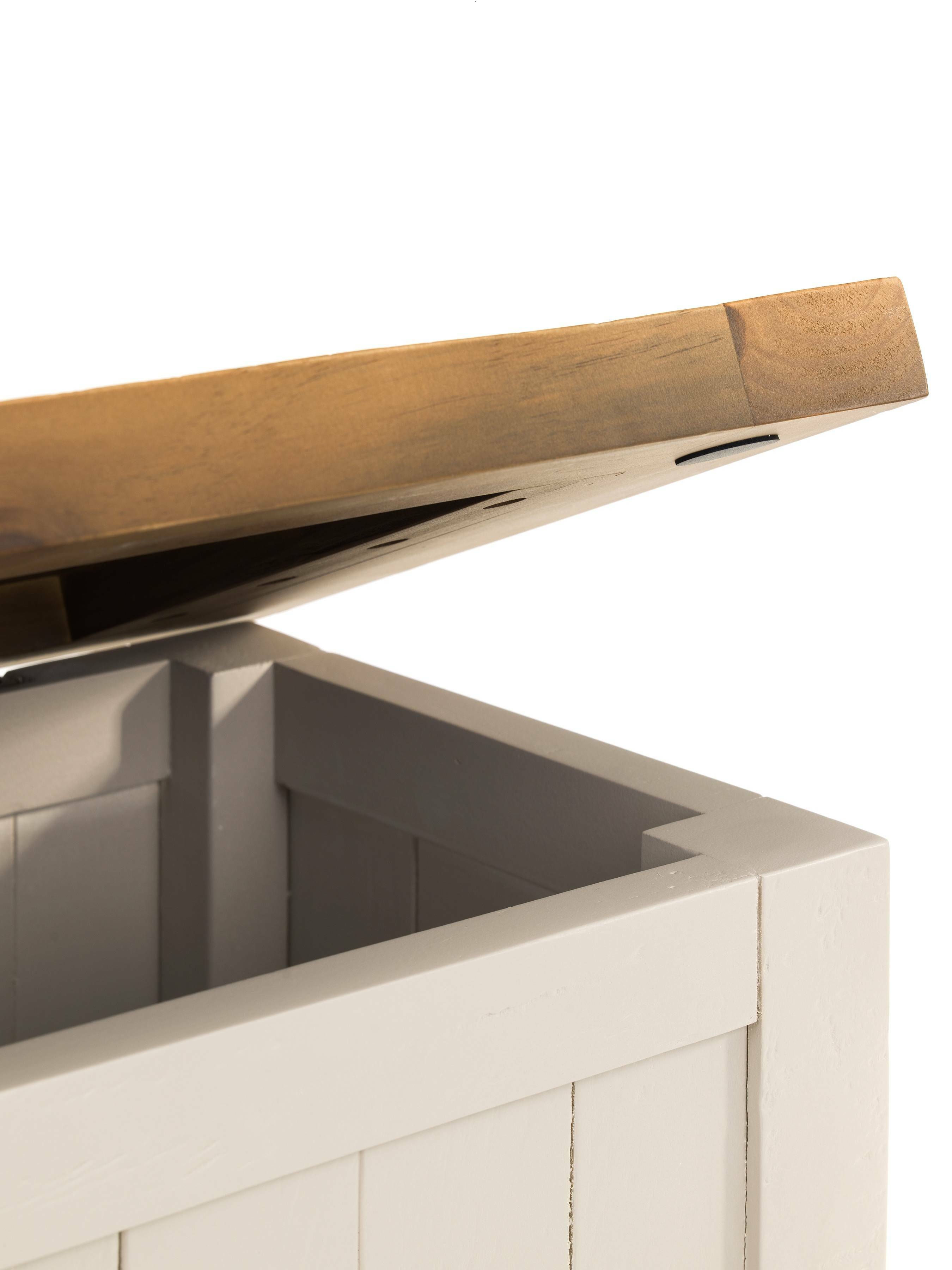 Maple Grey Pine Wood Storage Bench