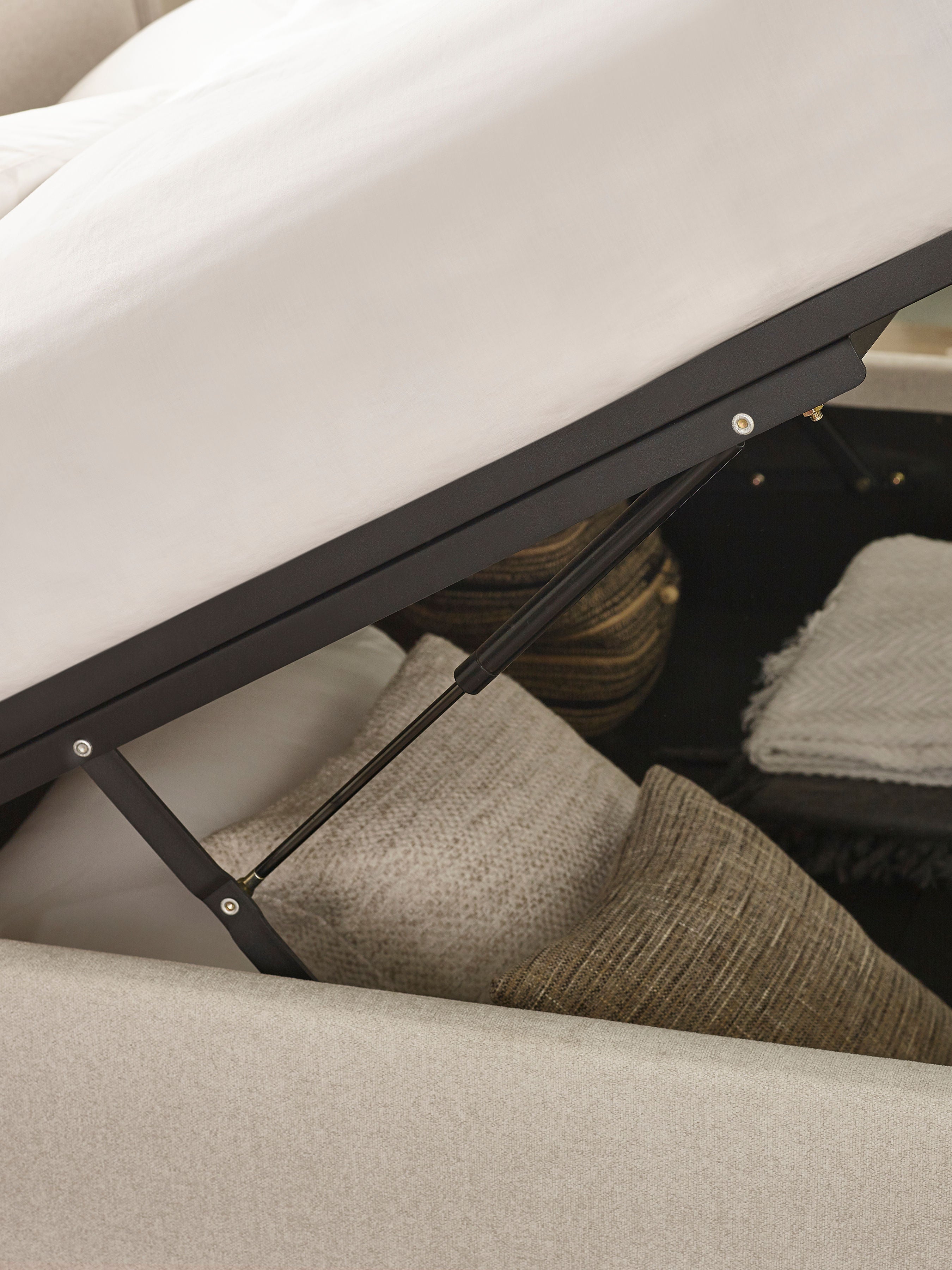 Harmony Beige Ottoman Storage King Bed