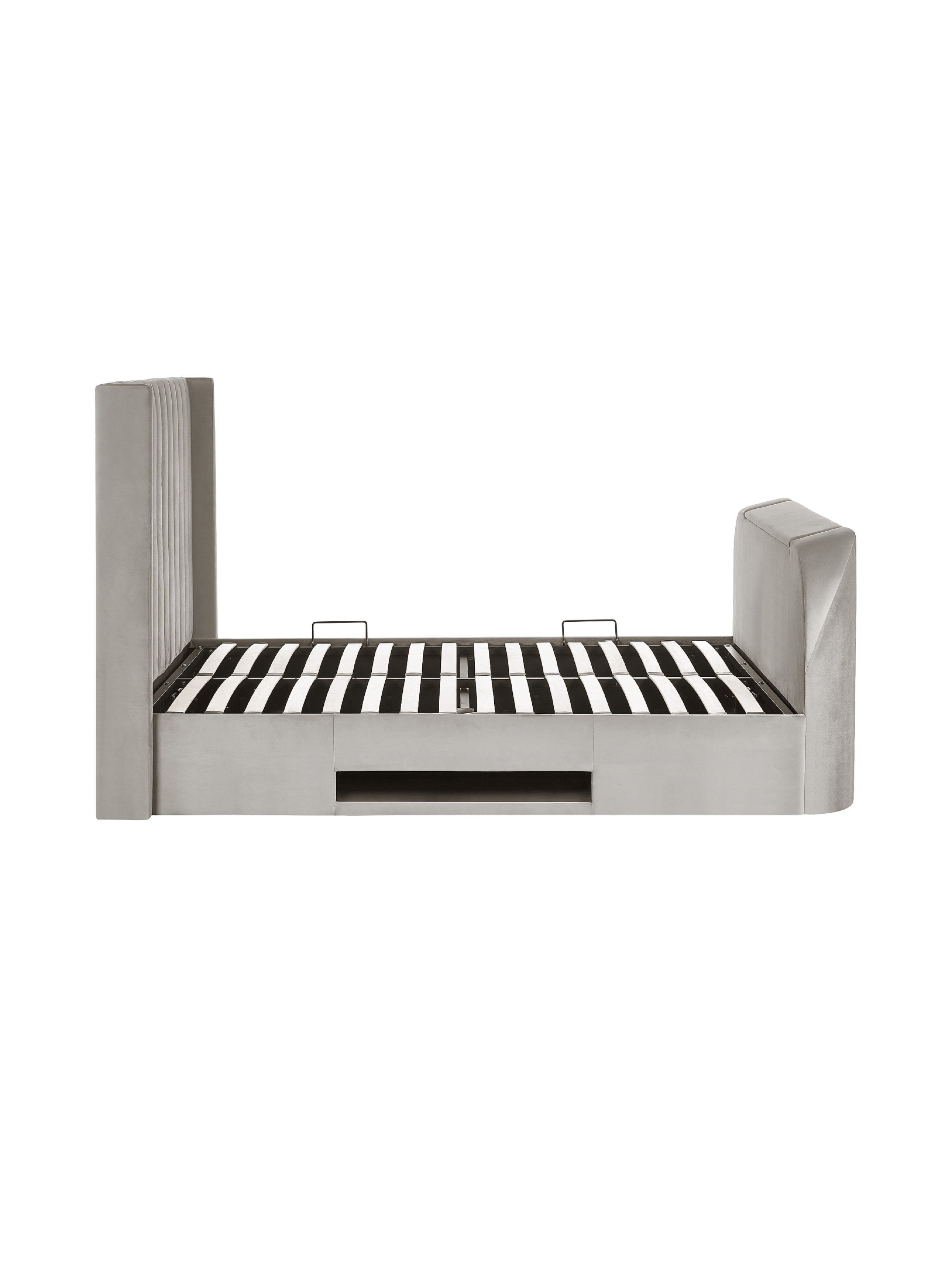 Alston Light Grey Velvet Ottoman TV Bed King