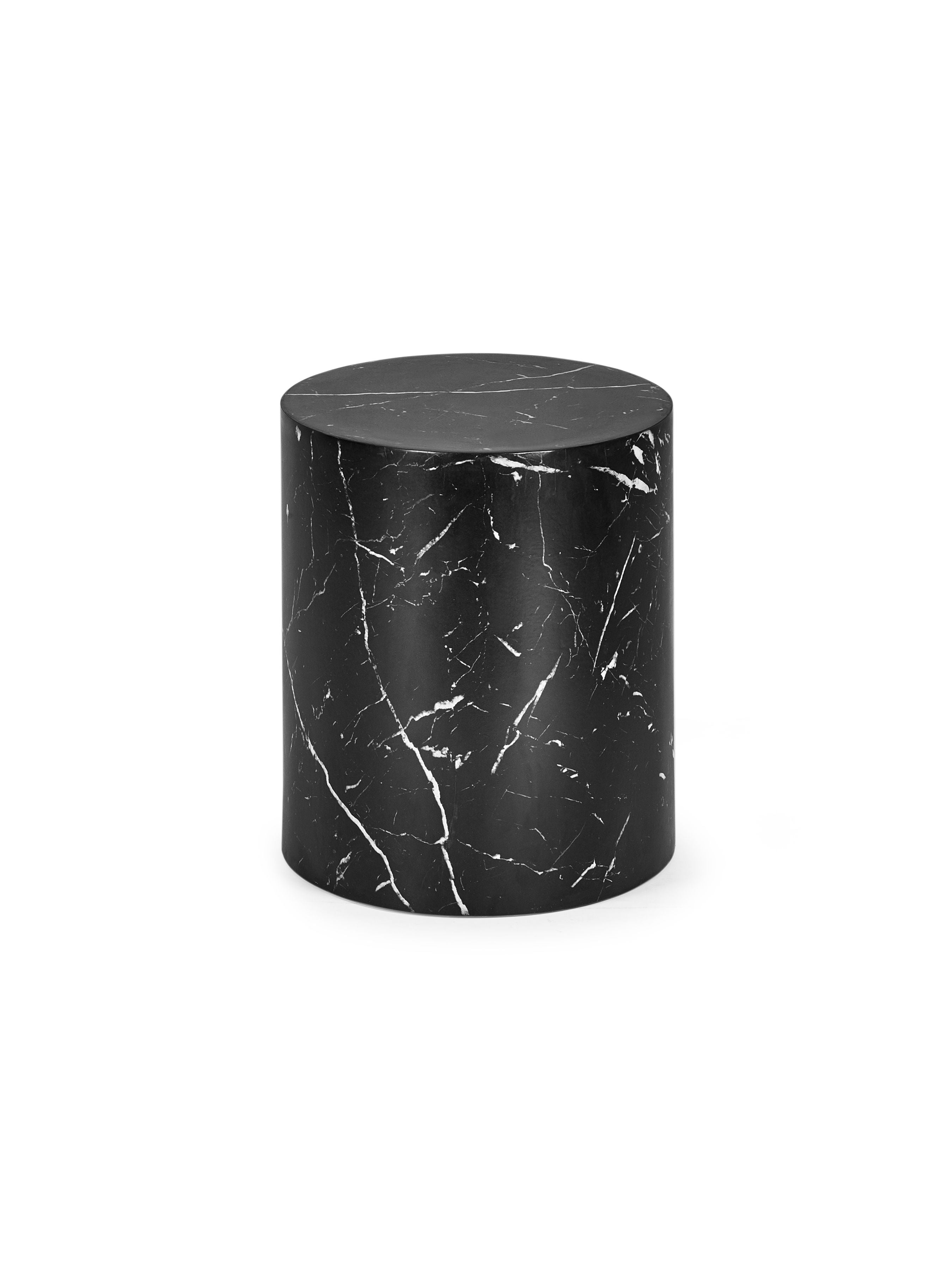 Rockwell Black Marble Effect Block Tables Nest of 2
