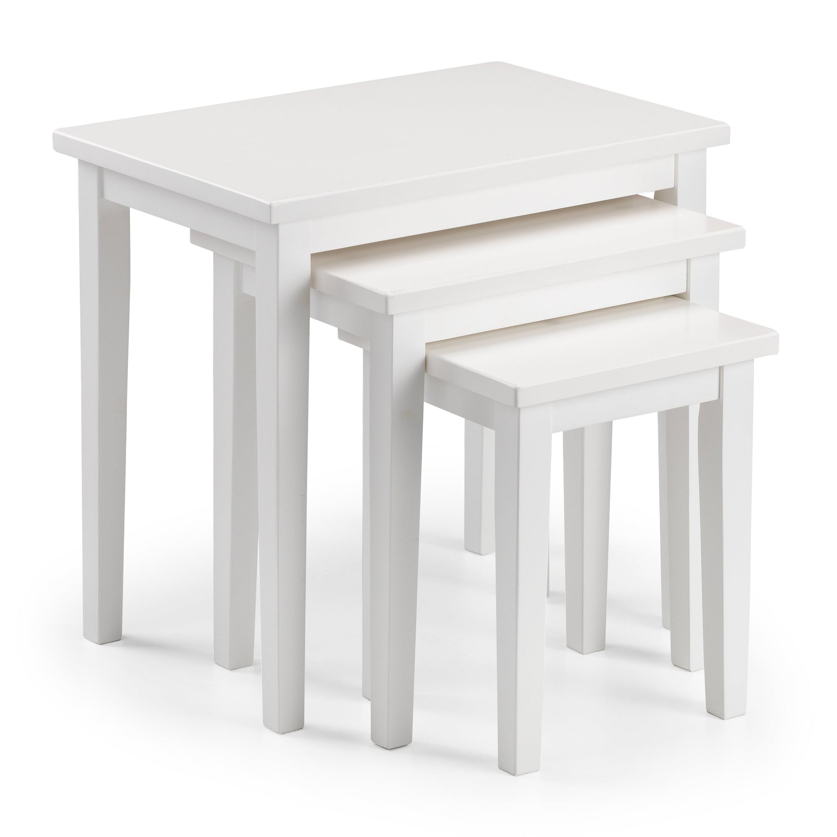 Milo Pure White Wood Finish Side Tables Nest
