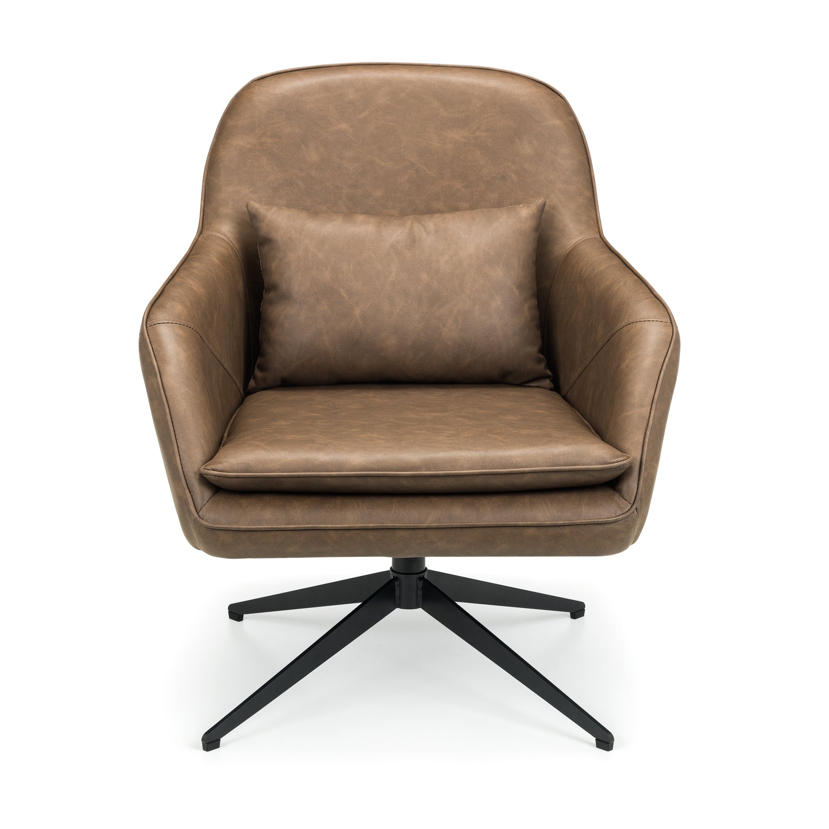 Moran Brown Leather Swivel Chair