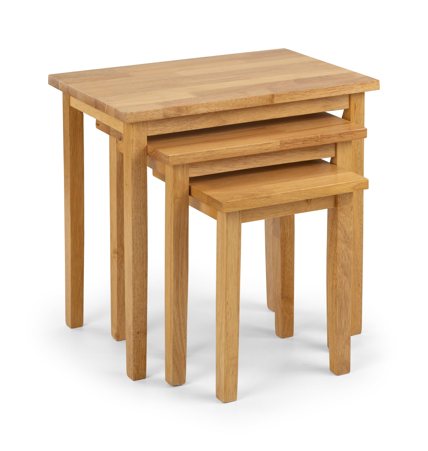 Milo Natural Oak Wood Finish Side Tables Nest
