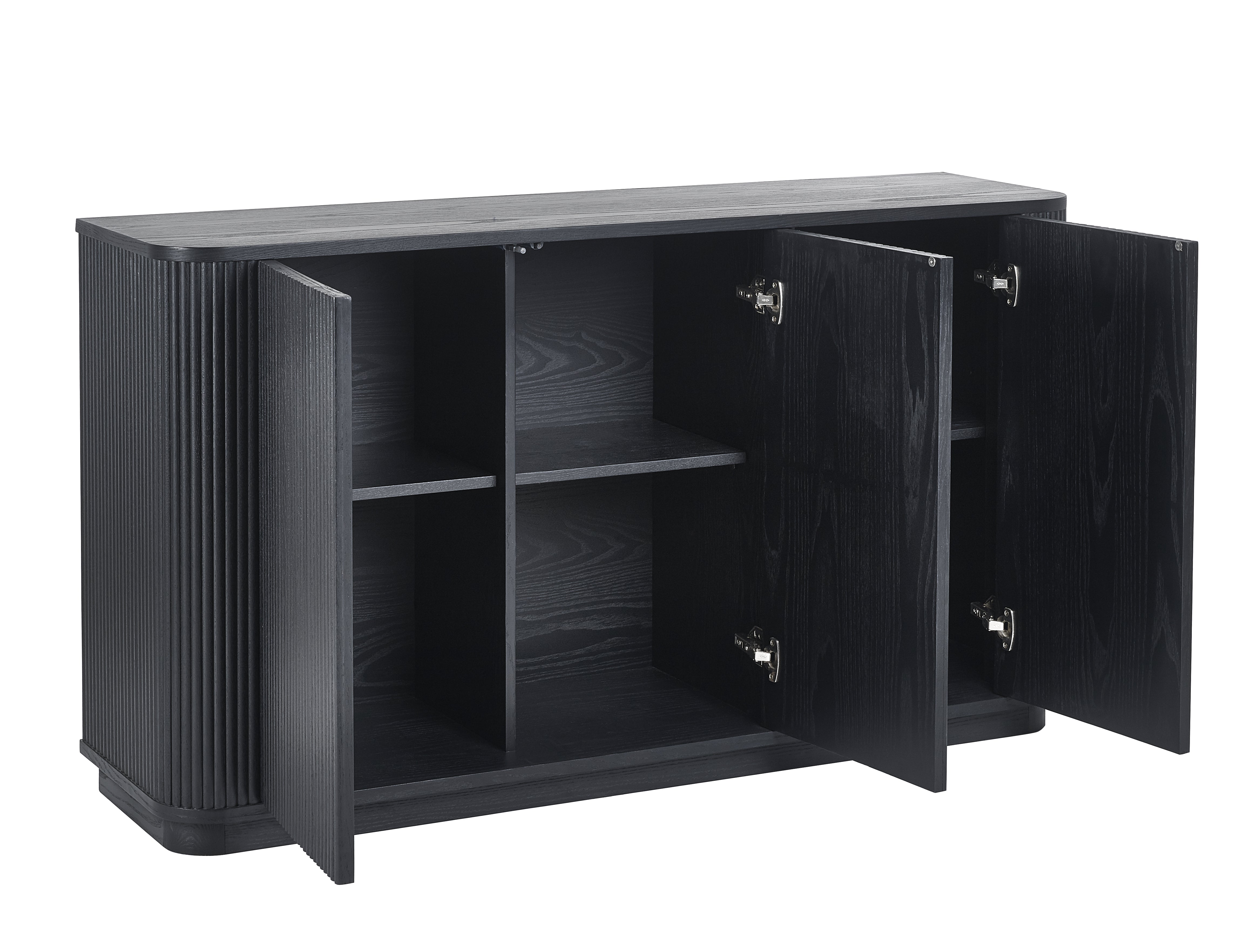 Como Reeded Black Wood Sideboard