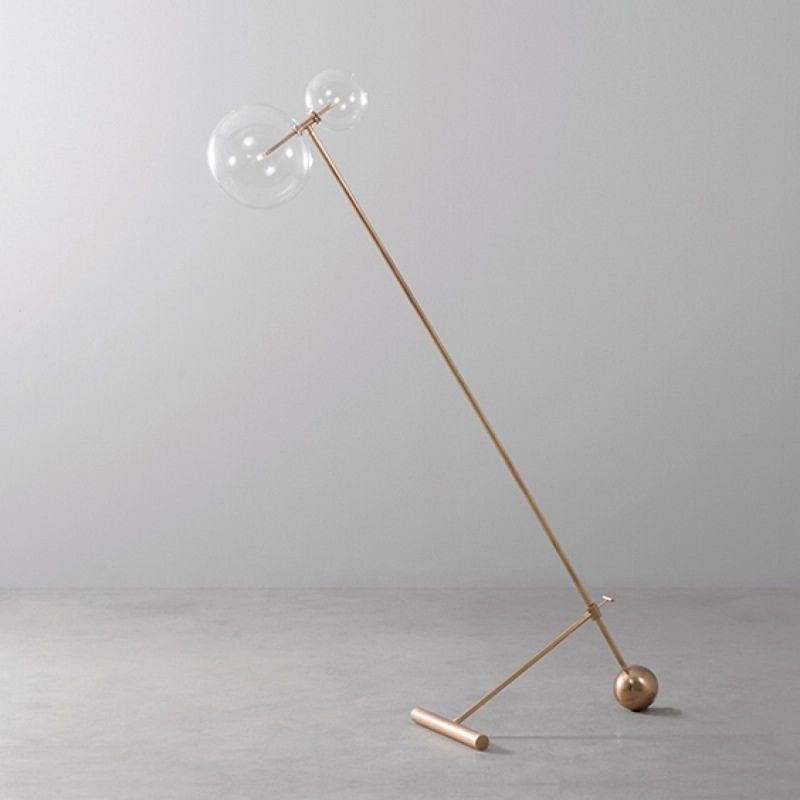 Schwung Zosia Burnished Brass Transparent Globe Floor Lamp