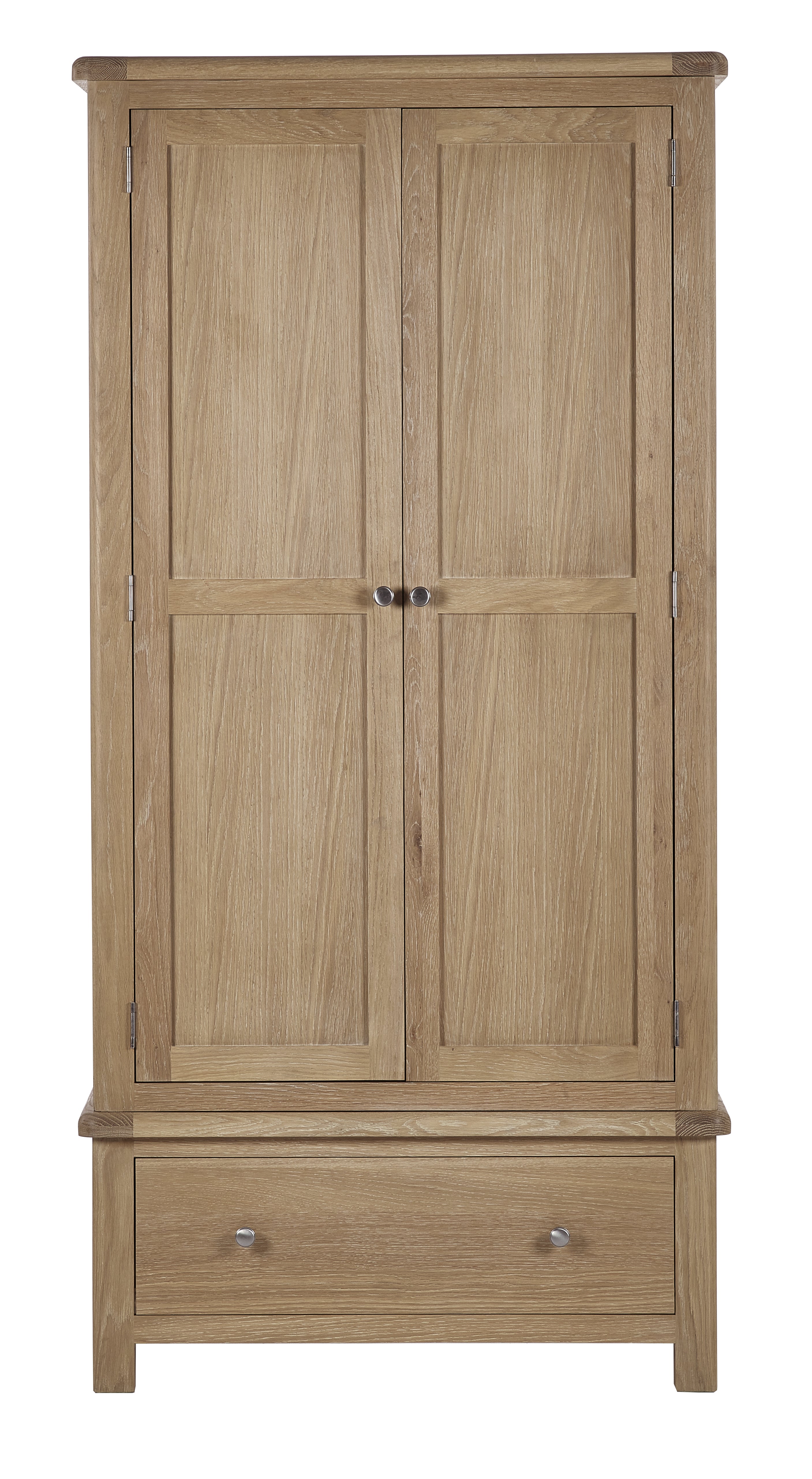 Cayden Limed Oak Wood Double Wardrobe