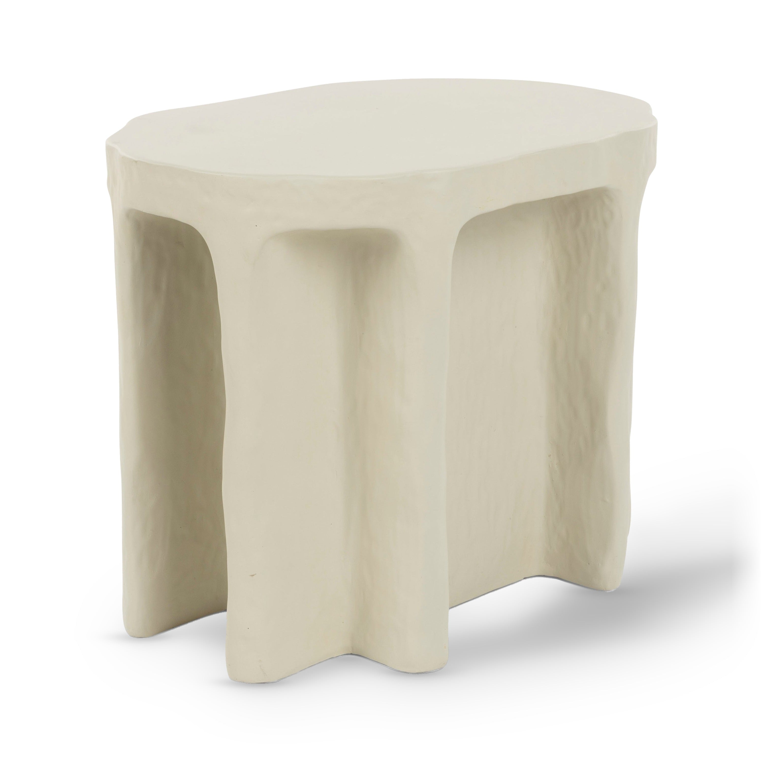 Bold Monkey Born To Be Alive Beige Oval Side Table