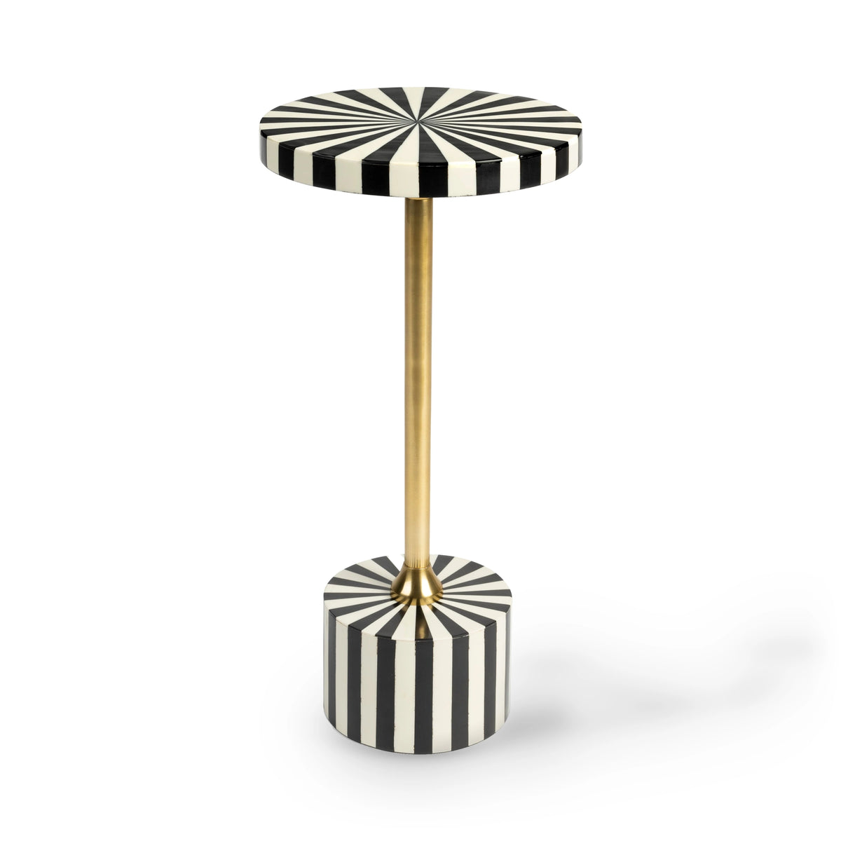 Bold Monkey Strike Lucky Black/White/Gold Side Table