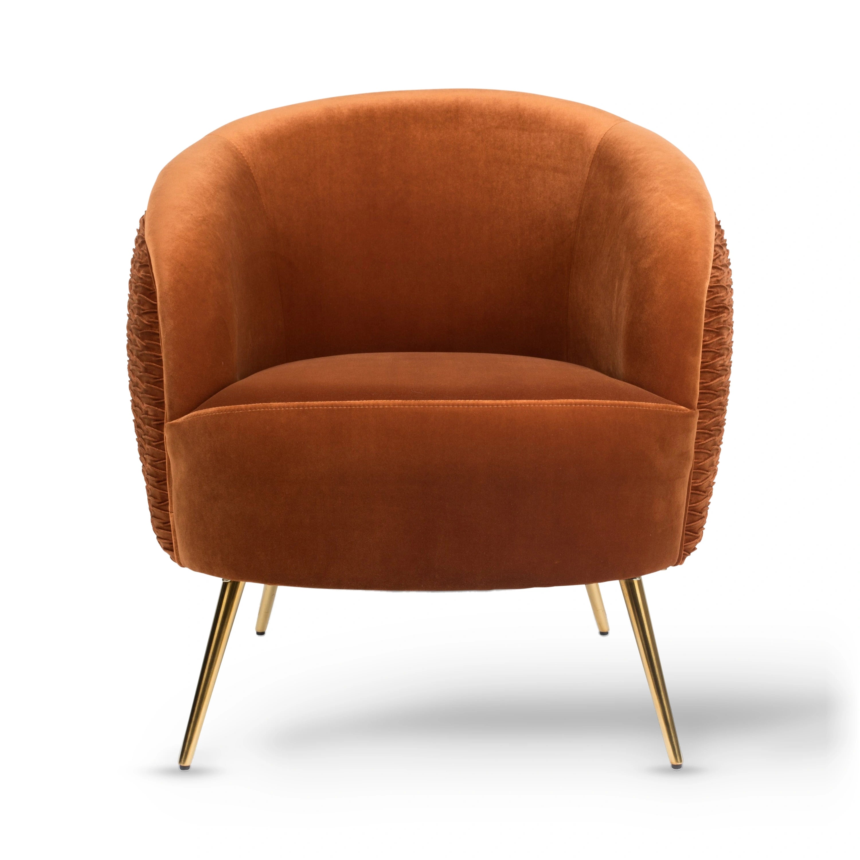 Bold Monkey So Curvy Lounge Orange Velvet Armchair