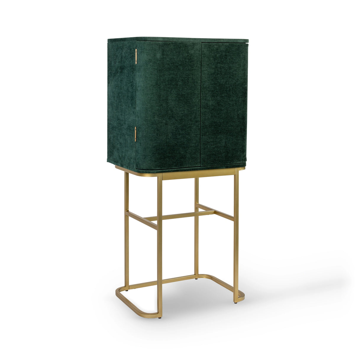 Bold Monkey Ava Morgana Green Velvet Drinks Cabinet