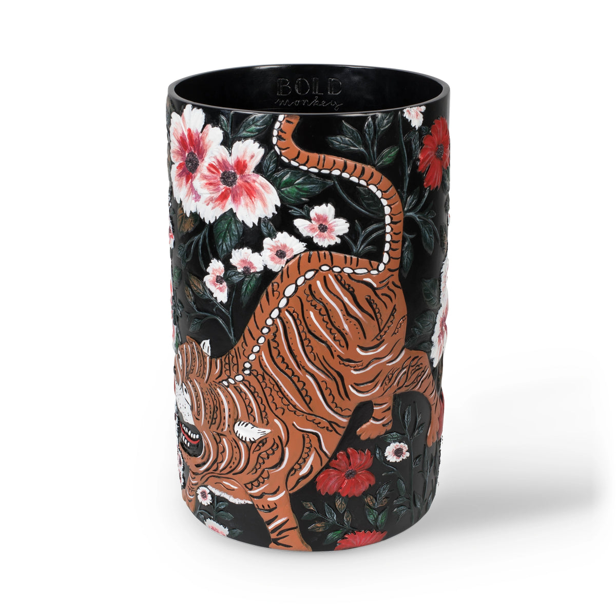 Bold Monkey Songs Of The Night Tiger Handpainted Vase