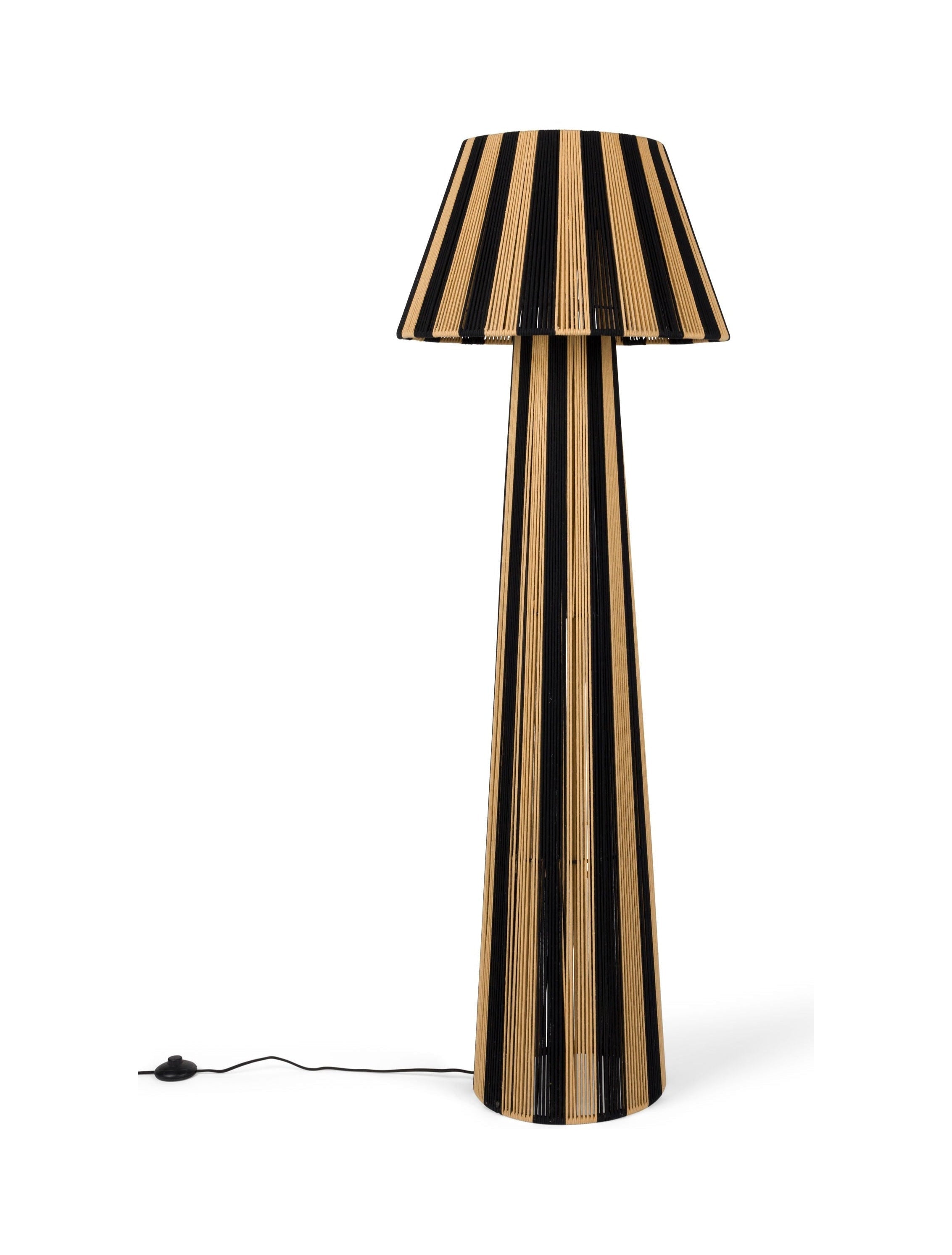 Bold Monkey Stripe It Up Black & Natural Rope Floor Lamp