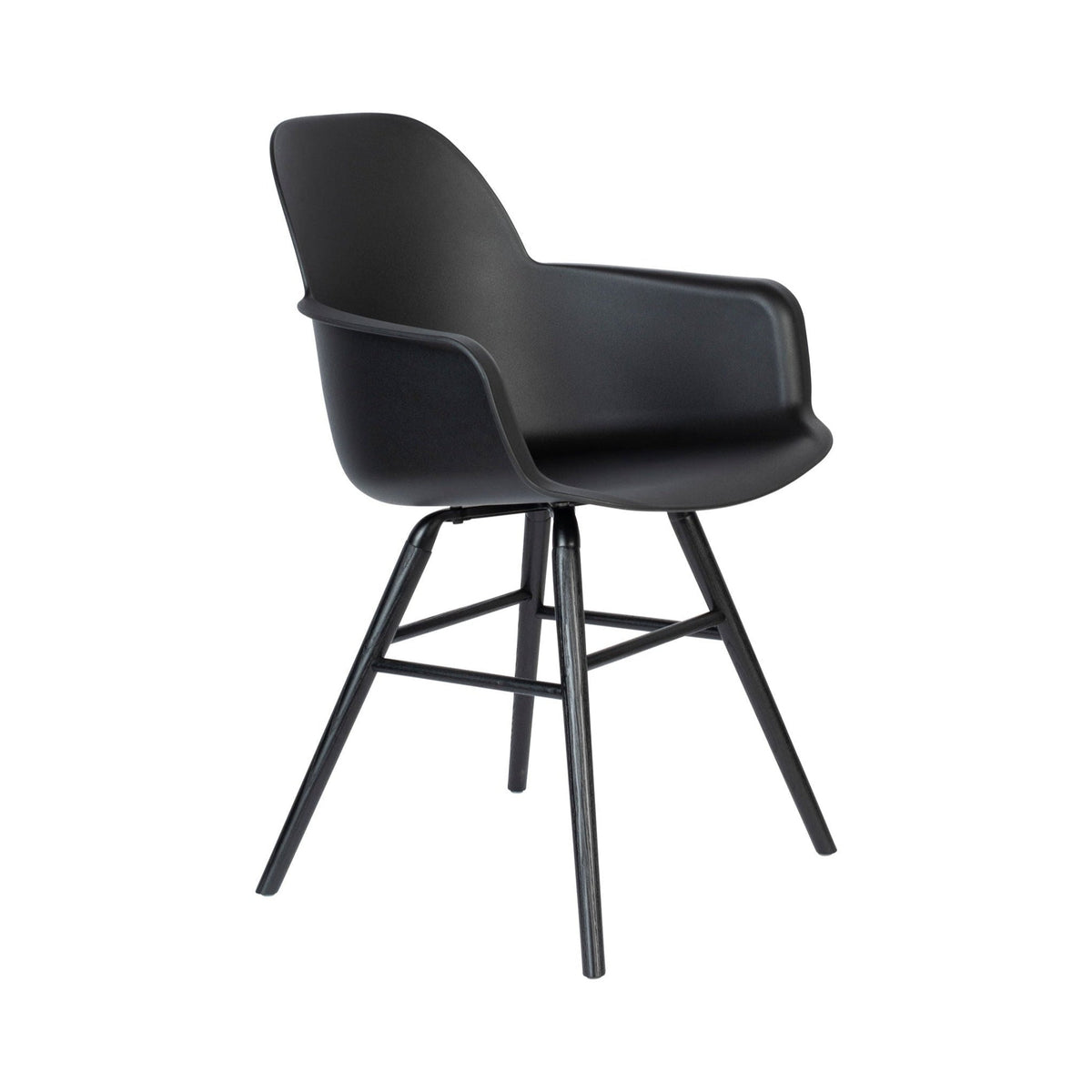 Zuiver Set of 2 Albert Kuip All Black Dining Chairs with Arms