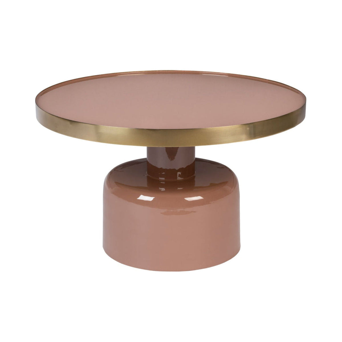 Zuiver Glam Gloss Pink & Gold Round Coffee Table
