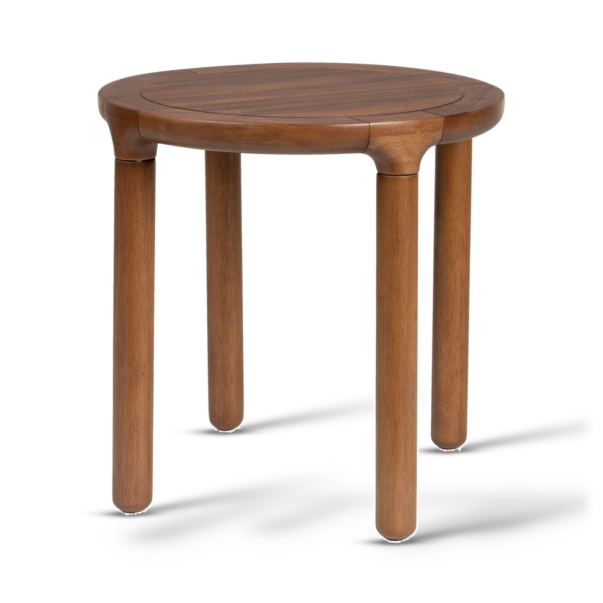 Zuiver Storm Walnut Brown Wood Round Side Table