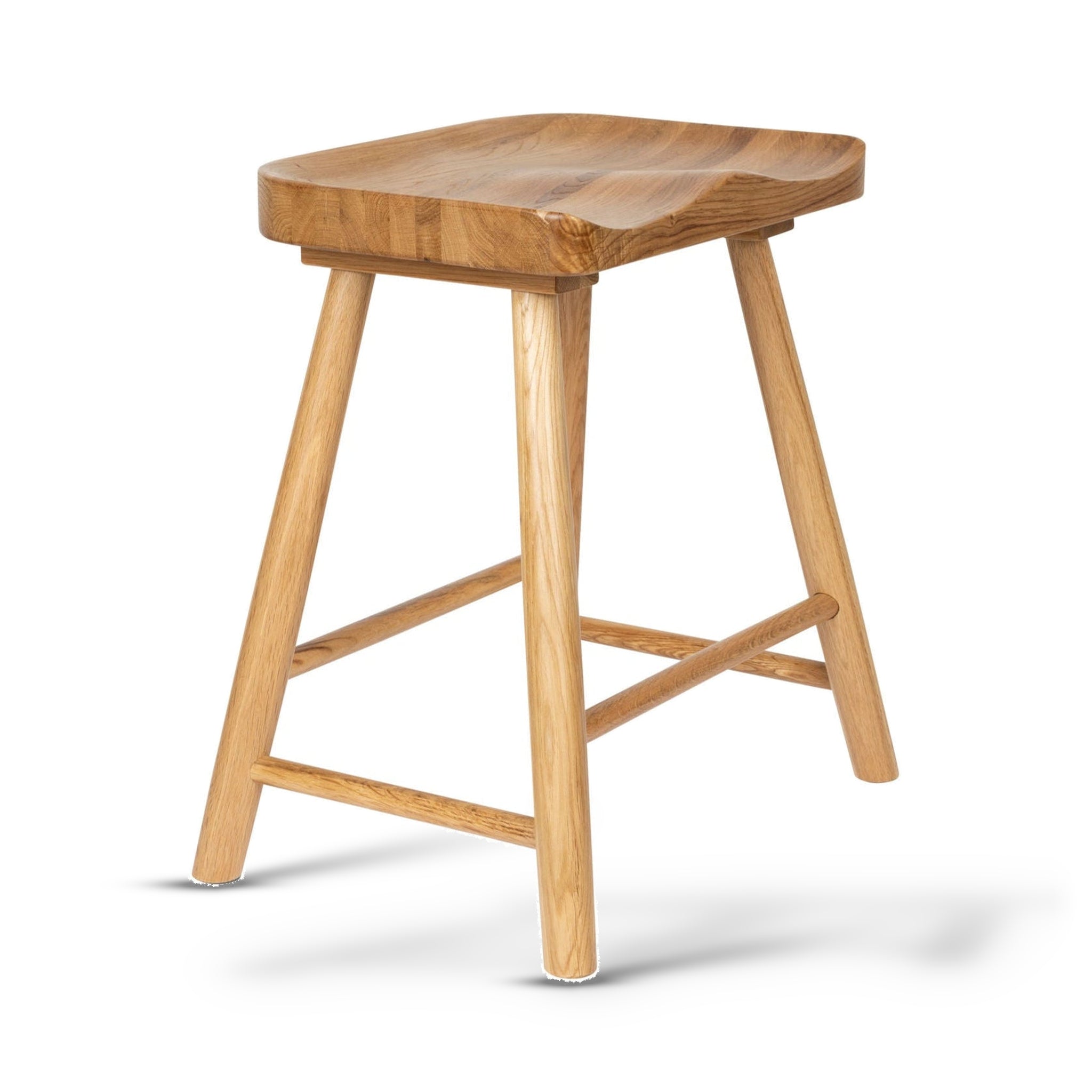 Vander Natural Oak Wood Low Stool
