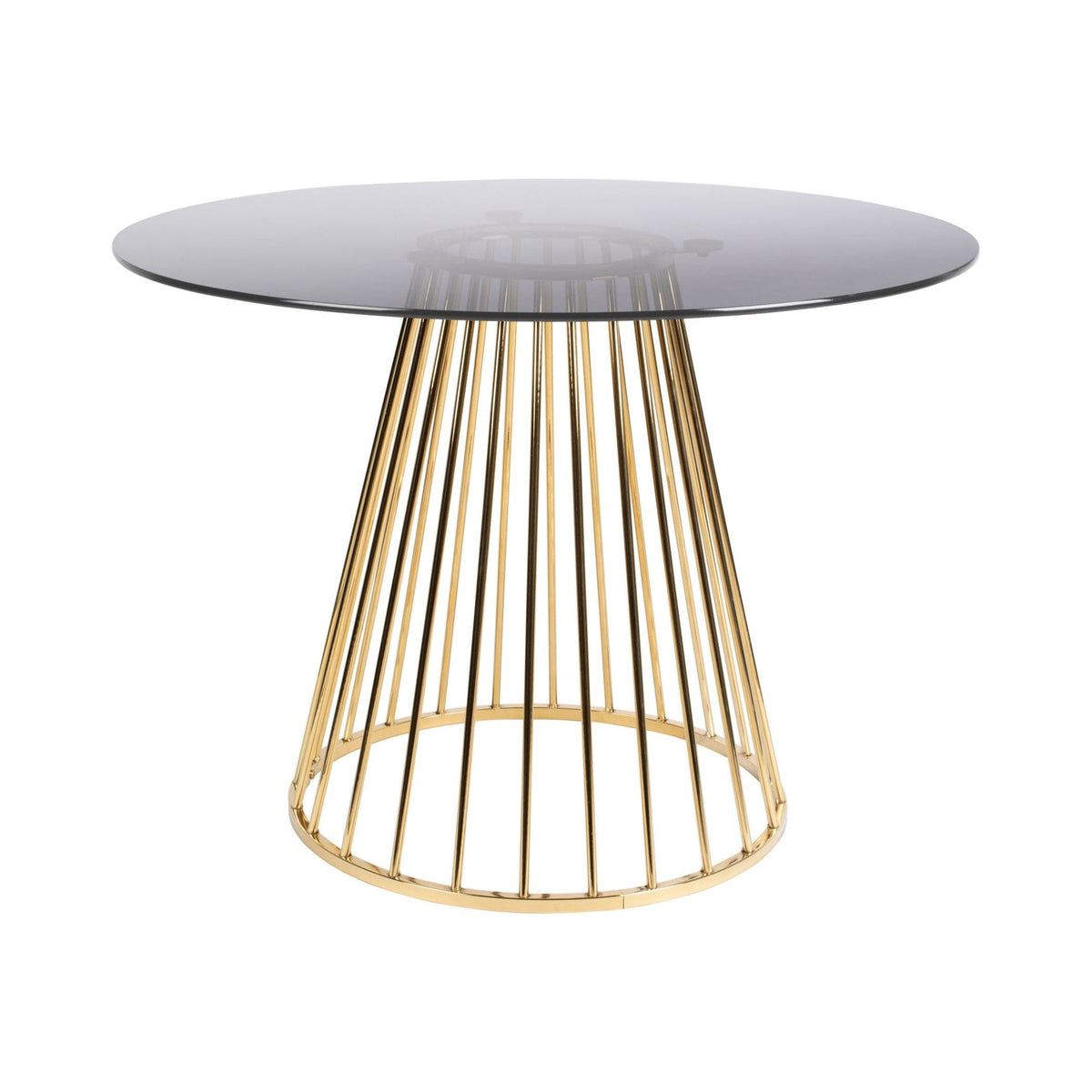 Floris Gold & Smoked Glass Round Dining Table