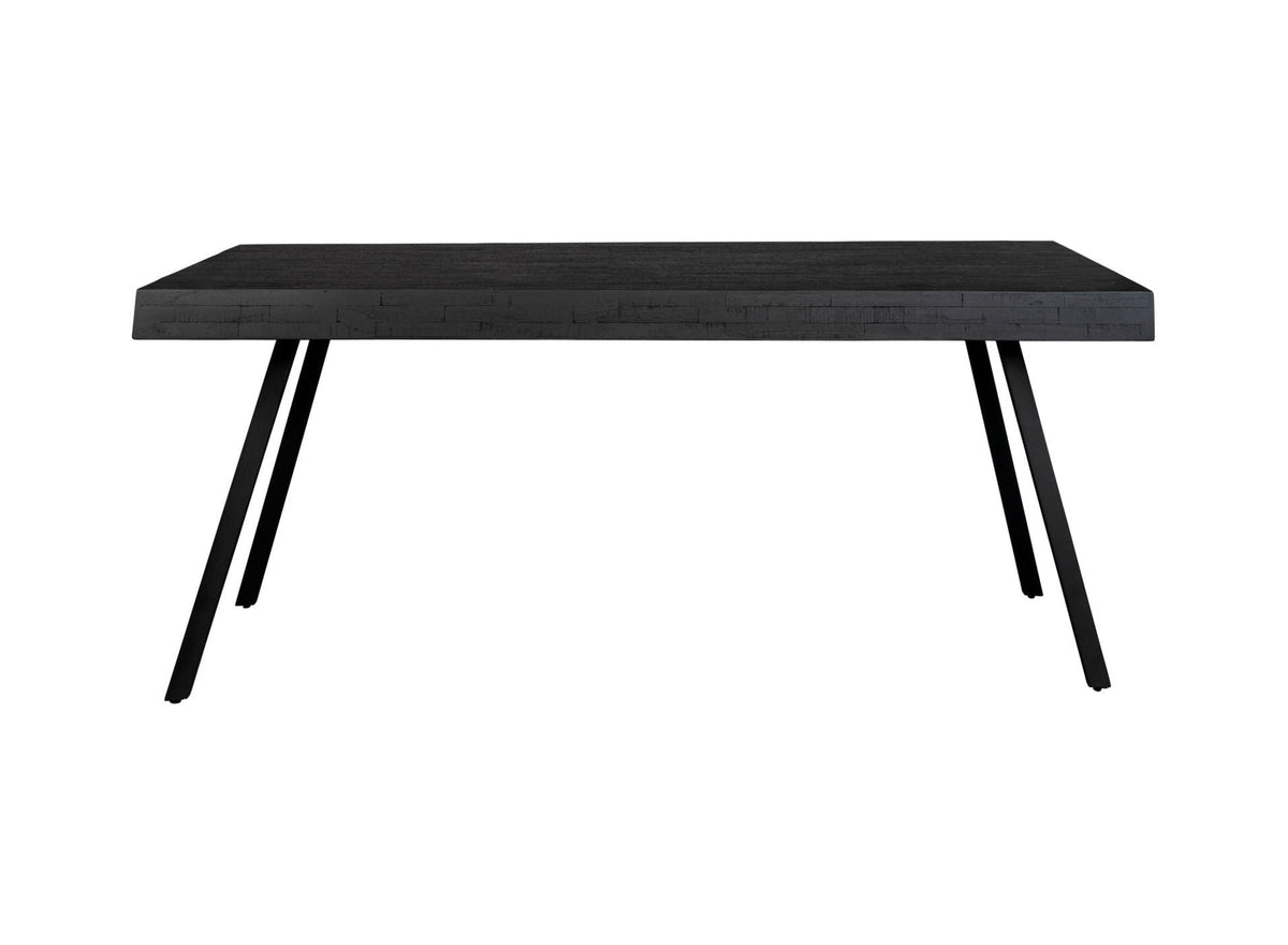Suri Black Teak Wood Rectangle Dining Table 160cm