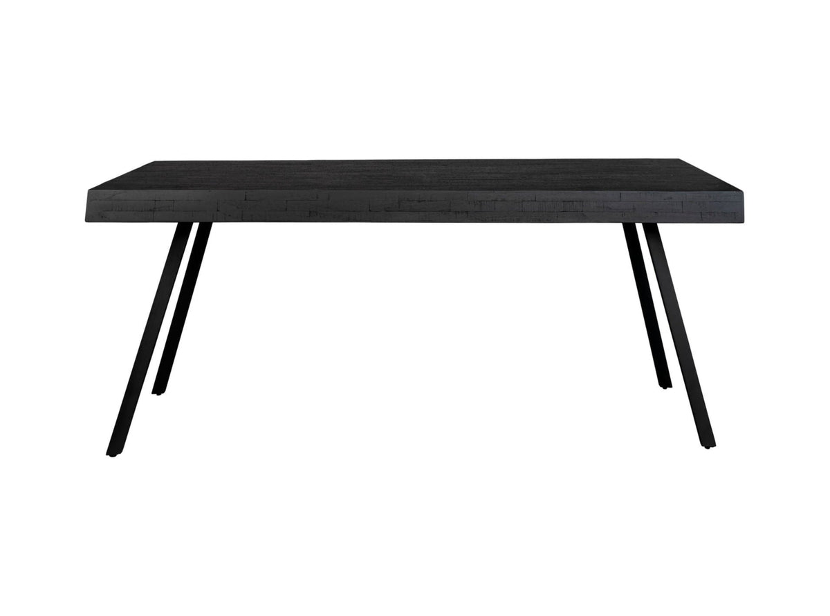 Suri Black Teak Wood Rectangle Dining Table 180cm