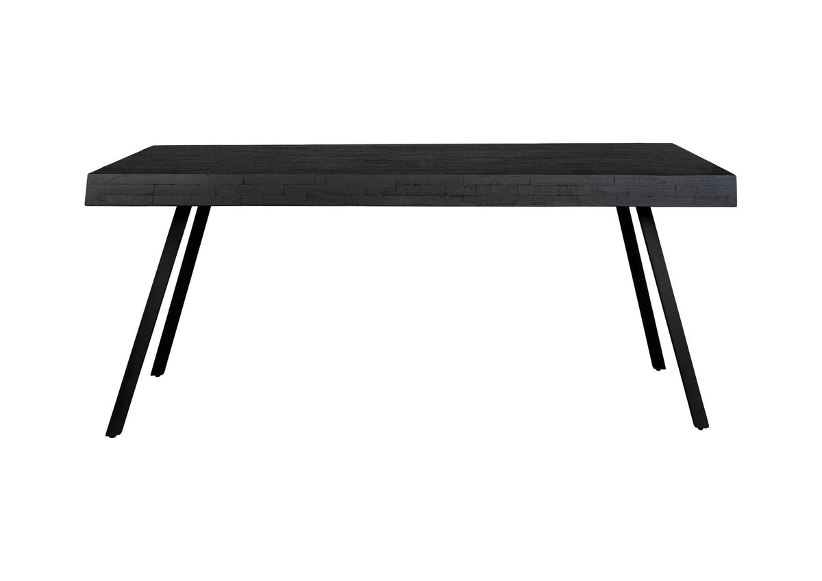 Suri Black Teak Wood Rectangle Dining Table 200cm