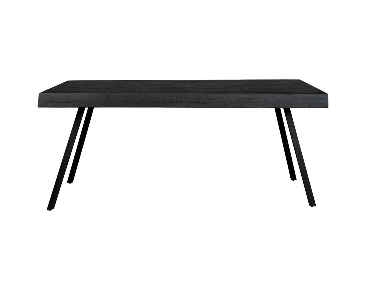 Suri Black Teak Wood Rectangle Dining Table 220cm
