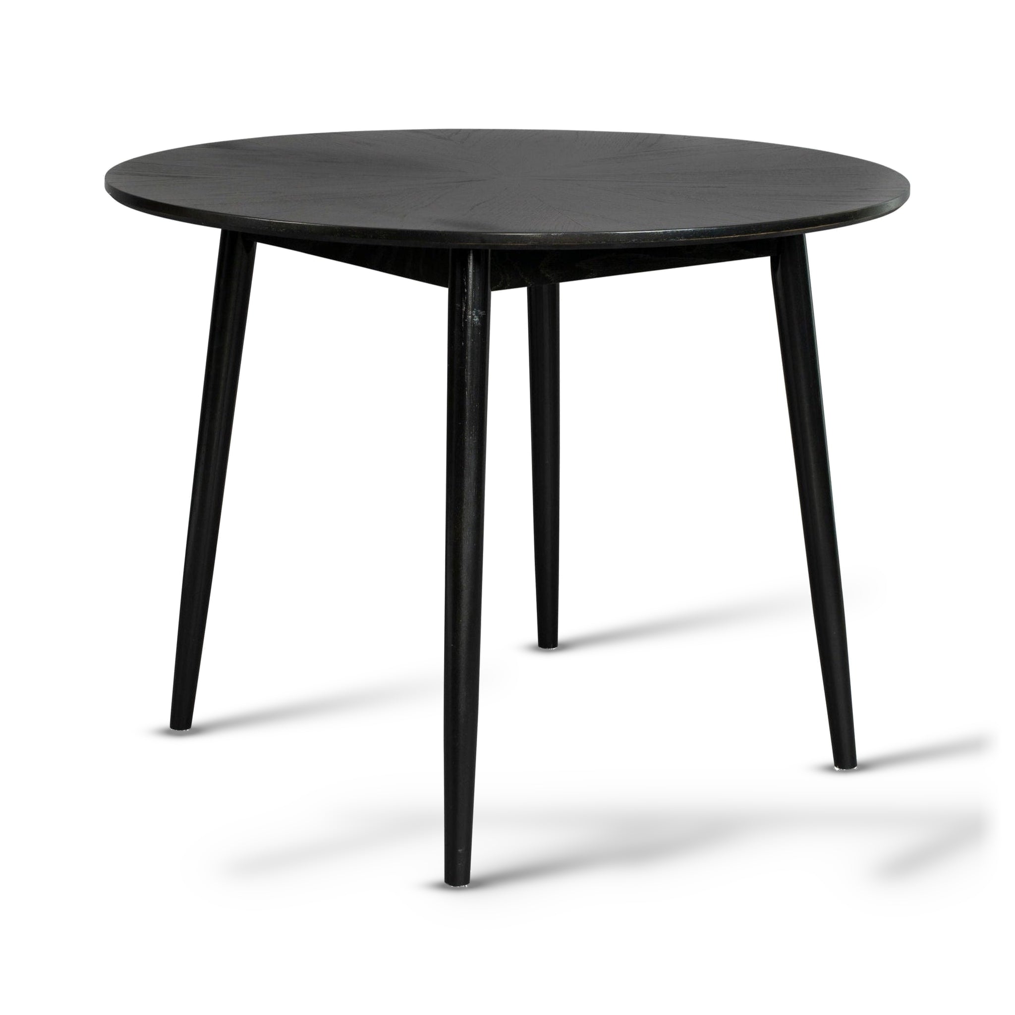 Fabio Black Wood Round Dining Table 120cm