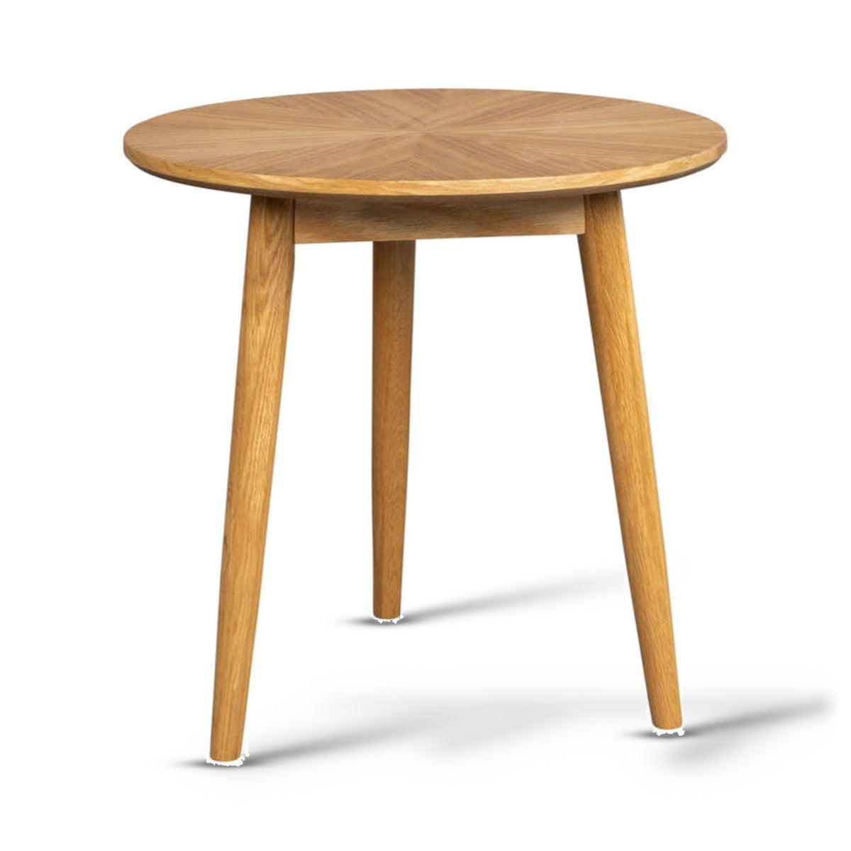 Fabio Natural Wood Round Side Table